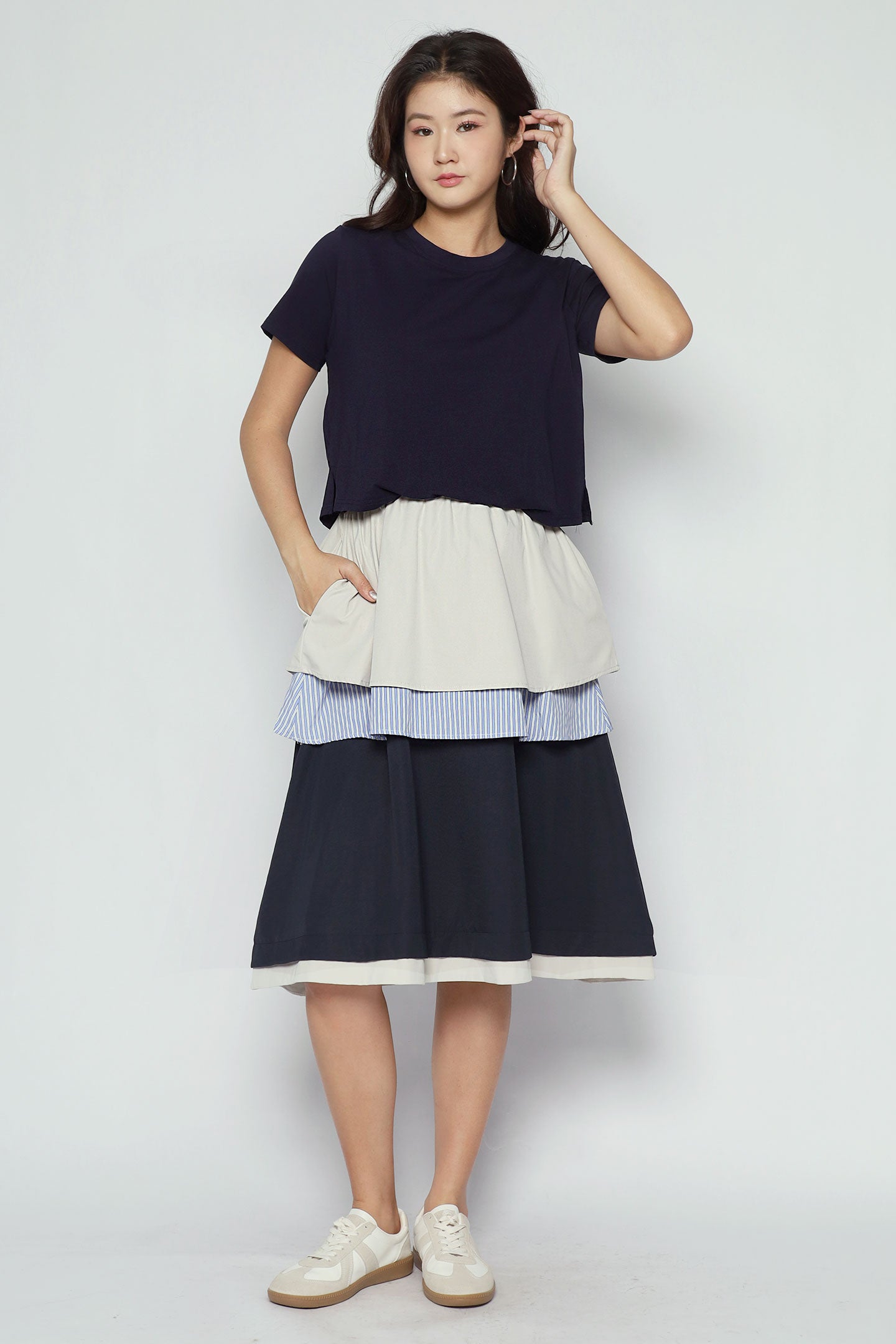 Krish Layered Dress in Blue