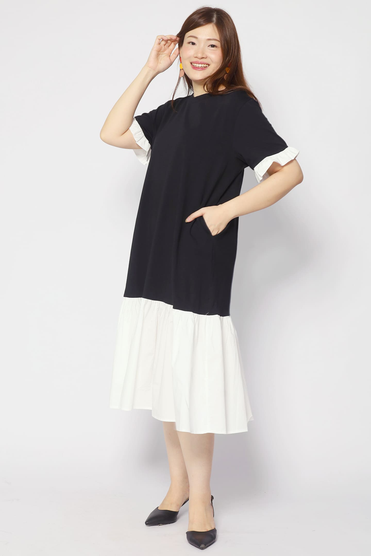Krista Dress in Black White