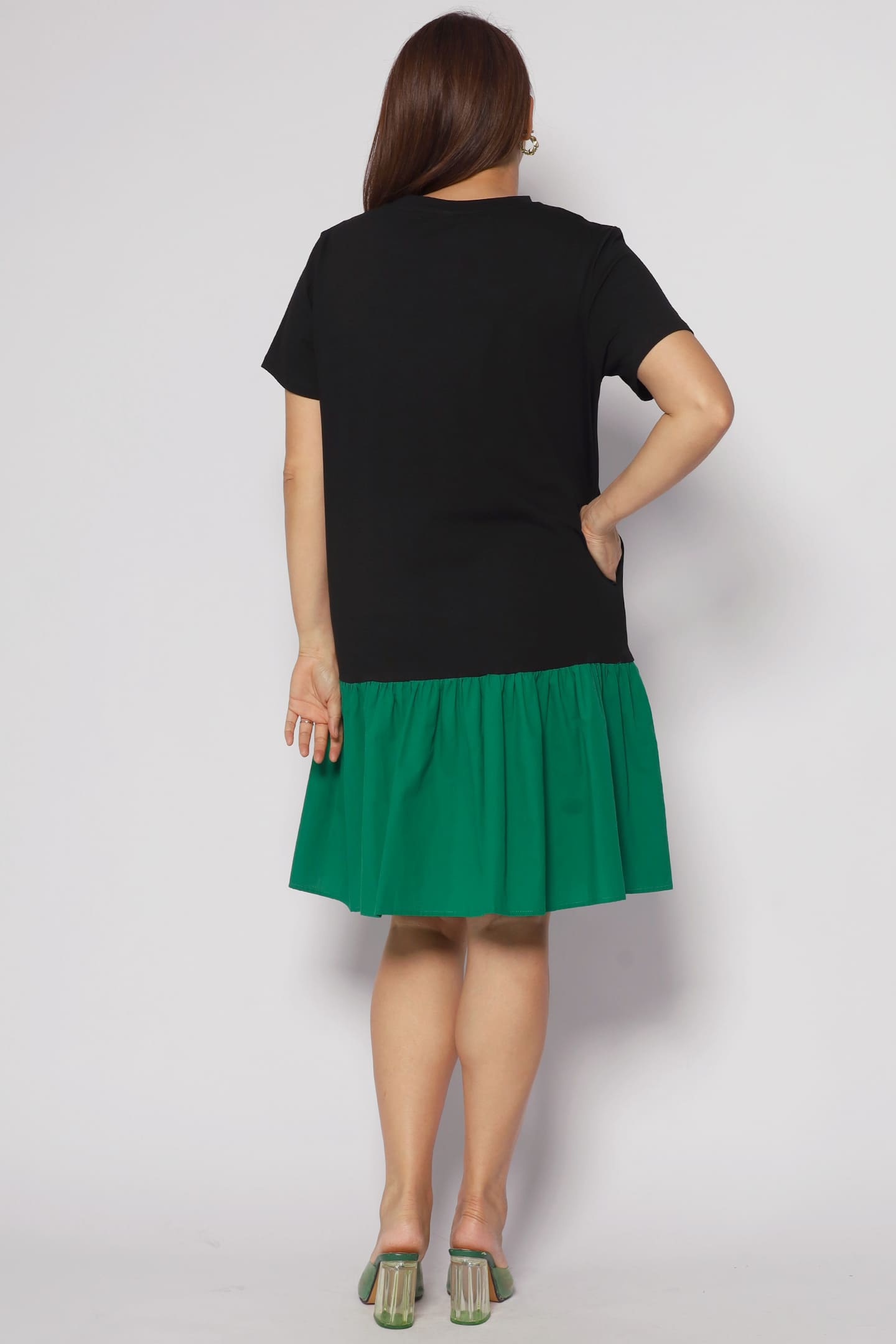 Kyong Colourblock Dress in Green