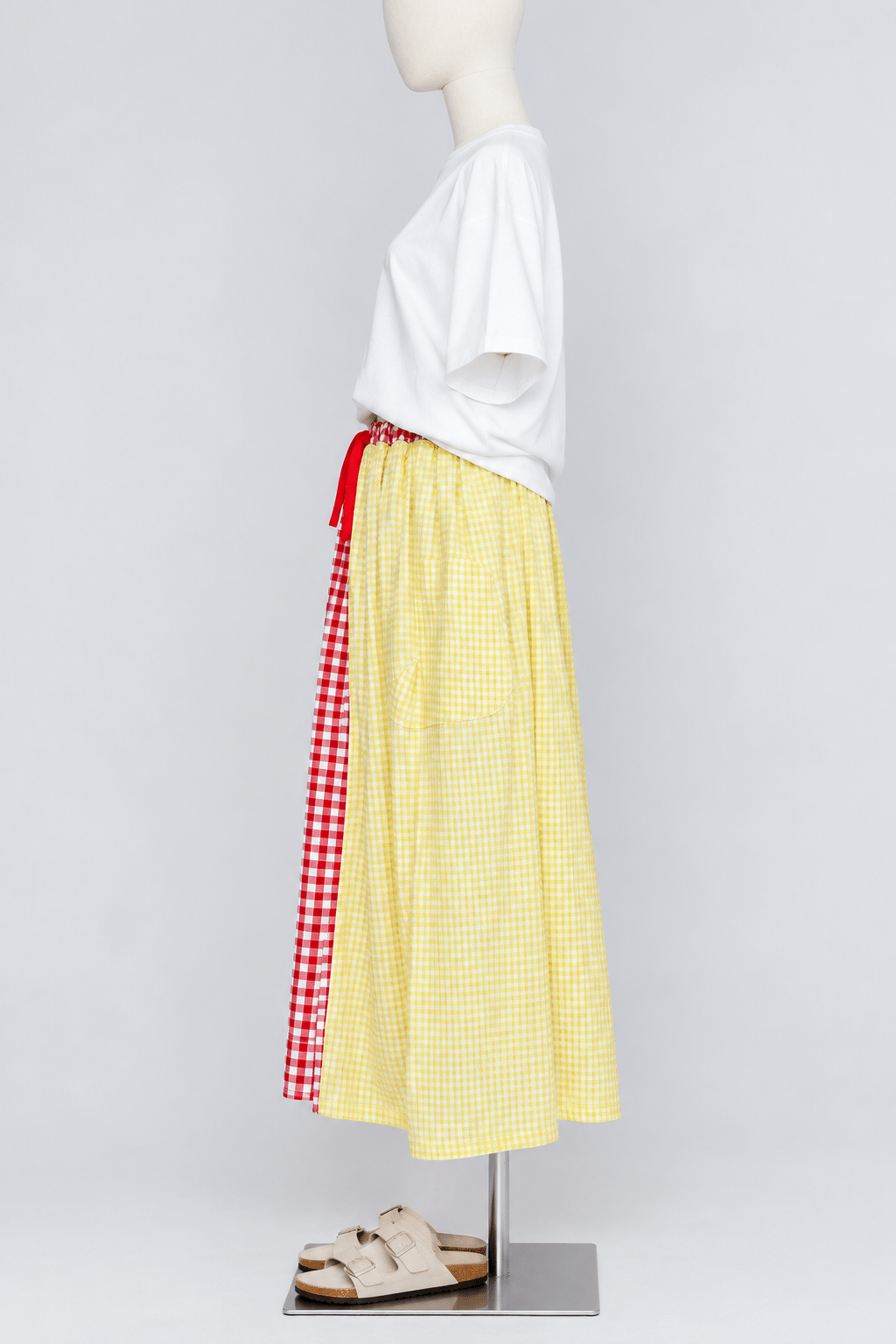 PO - Leonice Checkered Skirt in Red Yellow