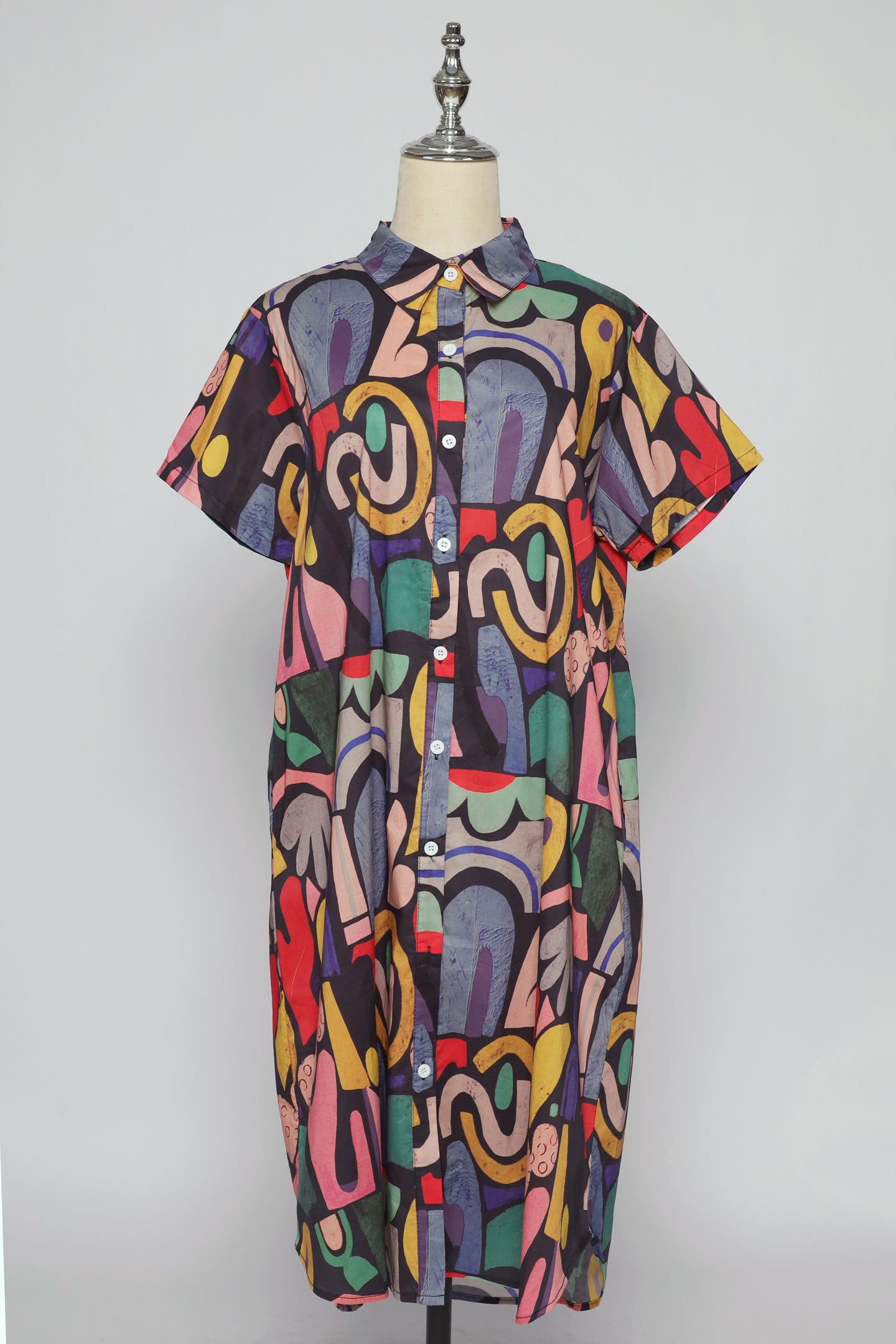 PO - Lenu Picasso Abstract Shirt Dress