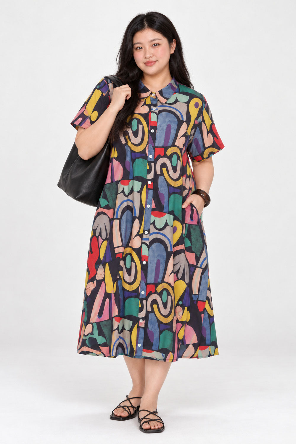 Lenu Shirt Dress in Picasso Abstract