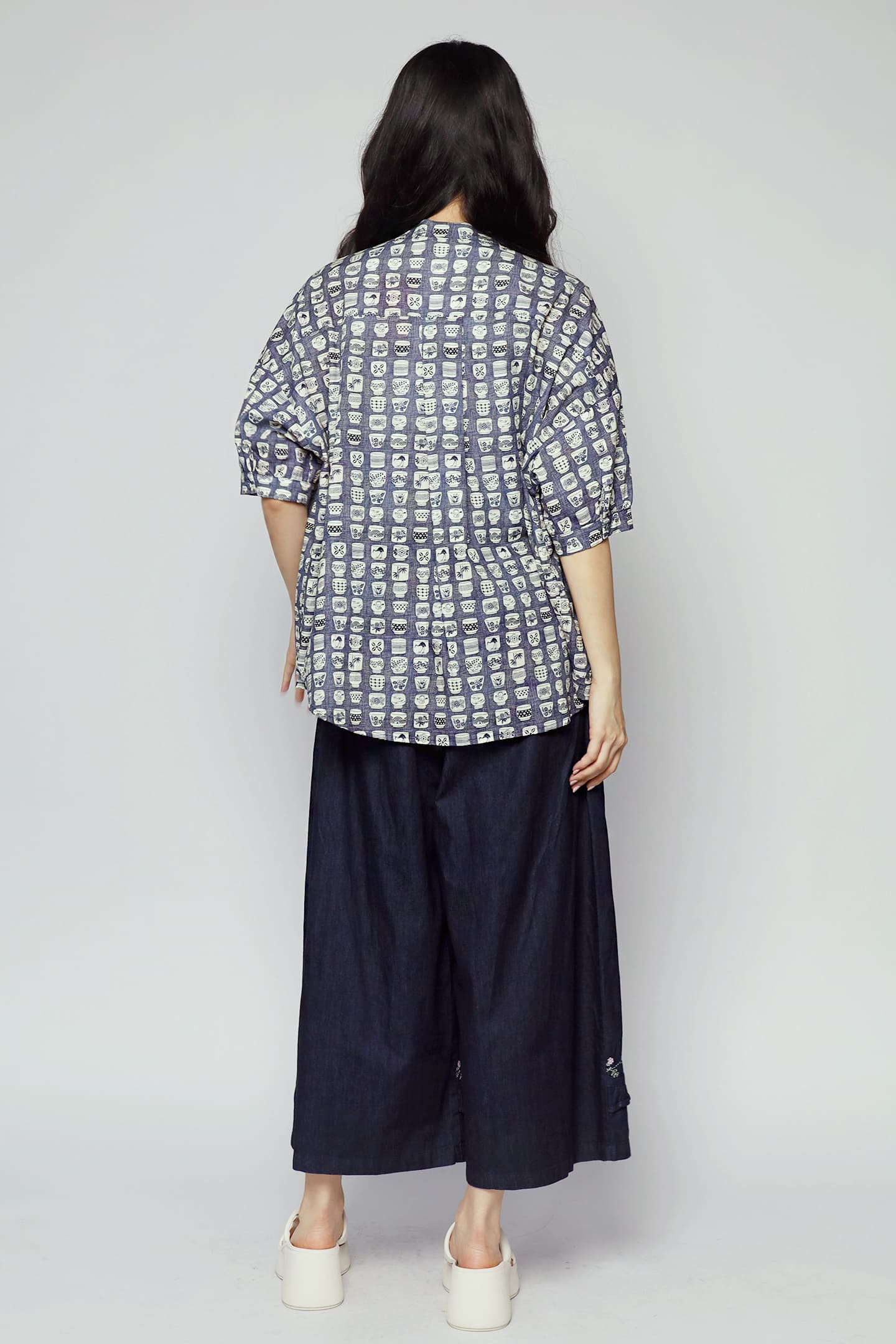 Liam Top in Blue Porcelain