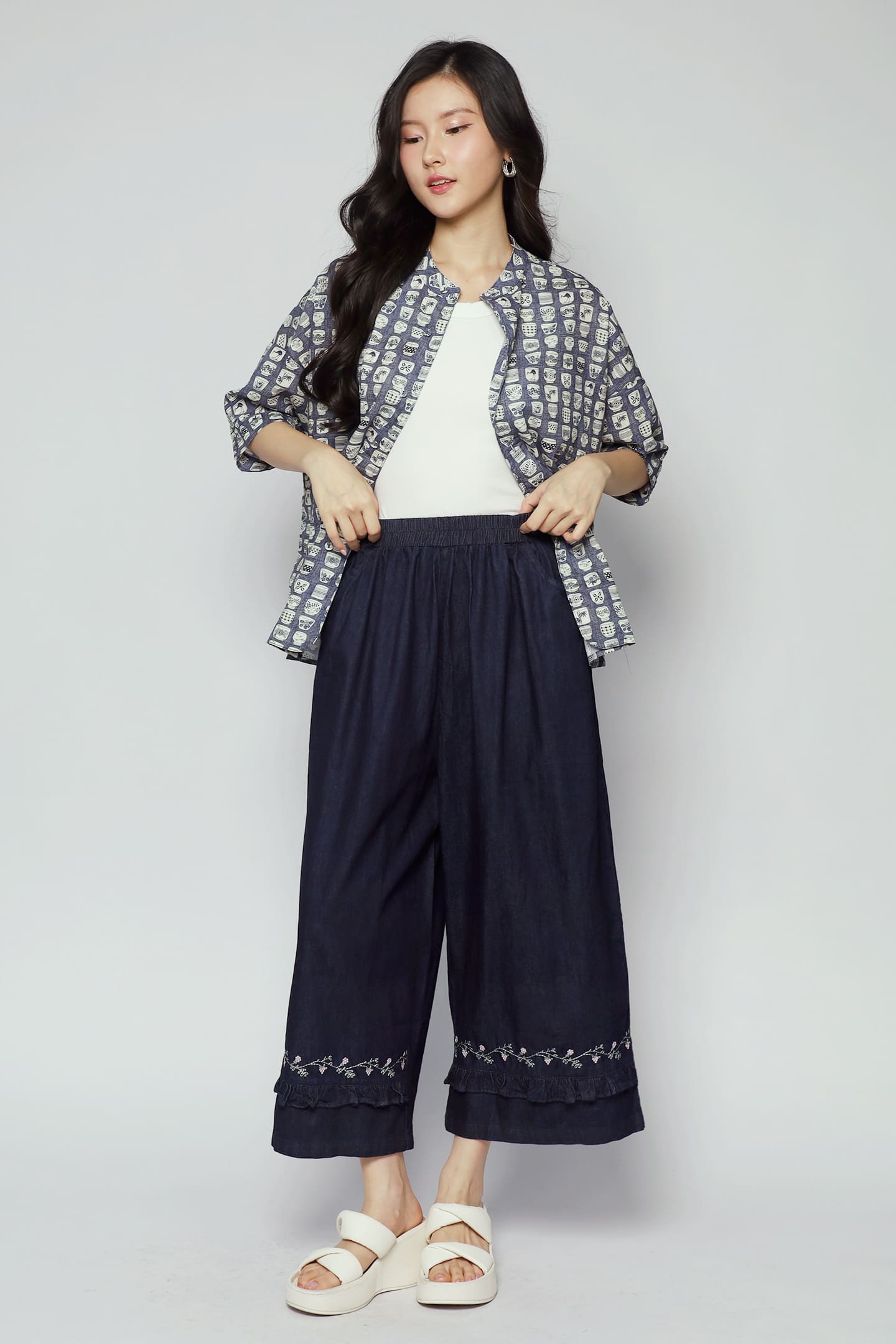 Liam Top in Blue Porcelain