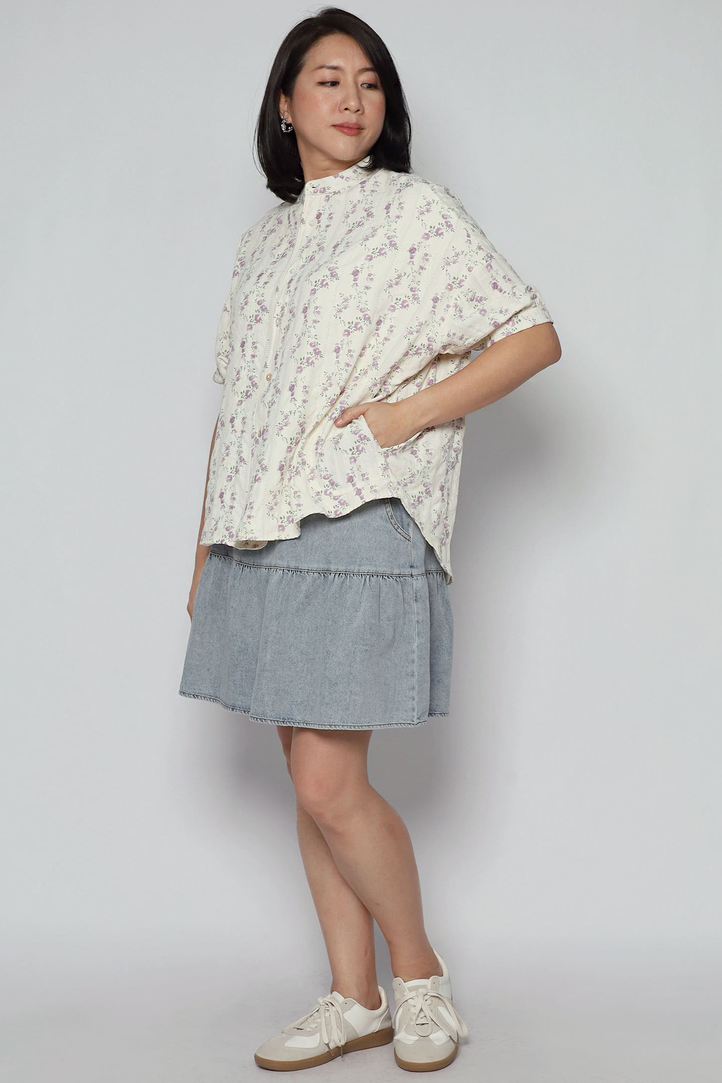 Liam Top in Lilac Whisper Lace