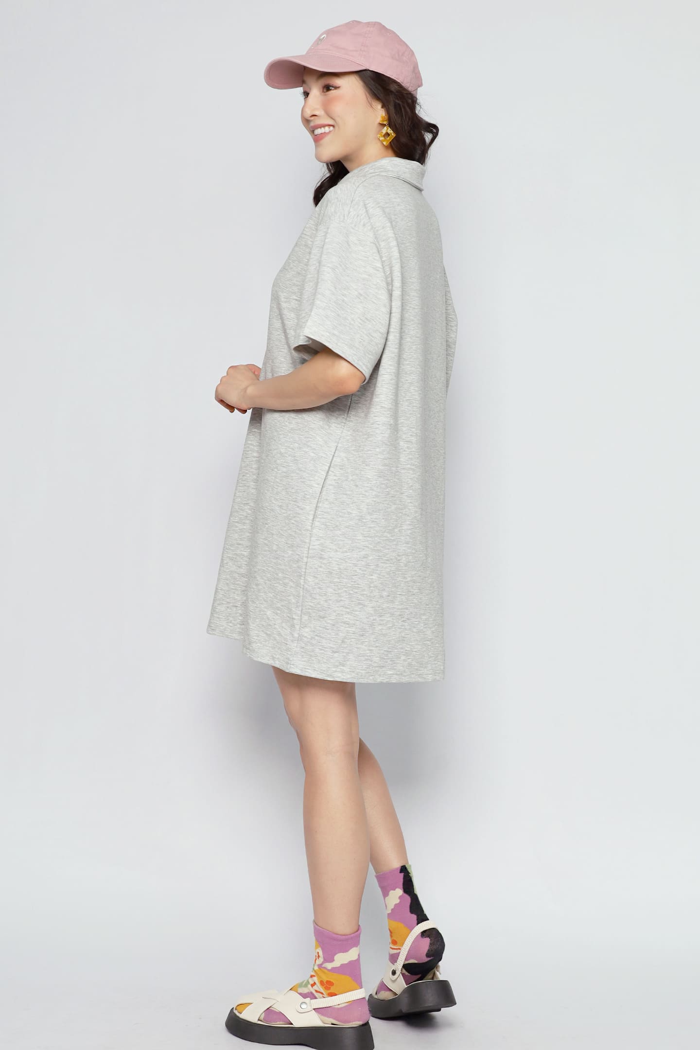 JOY - Light Drift Shirt Dress in Grey