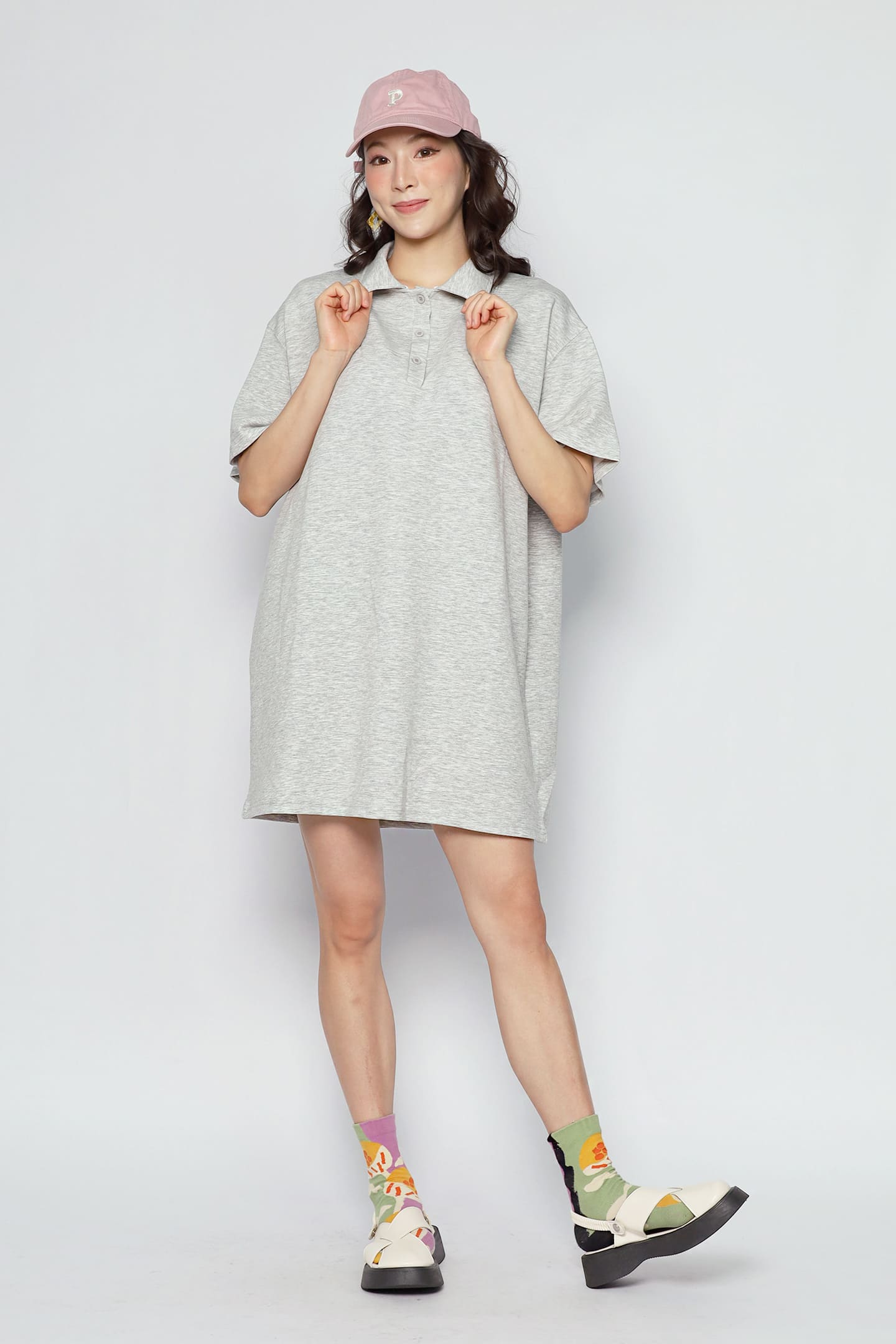 JOY - Light Drift Shirt Dress in Grey