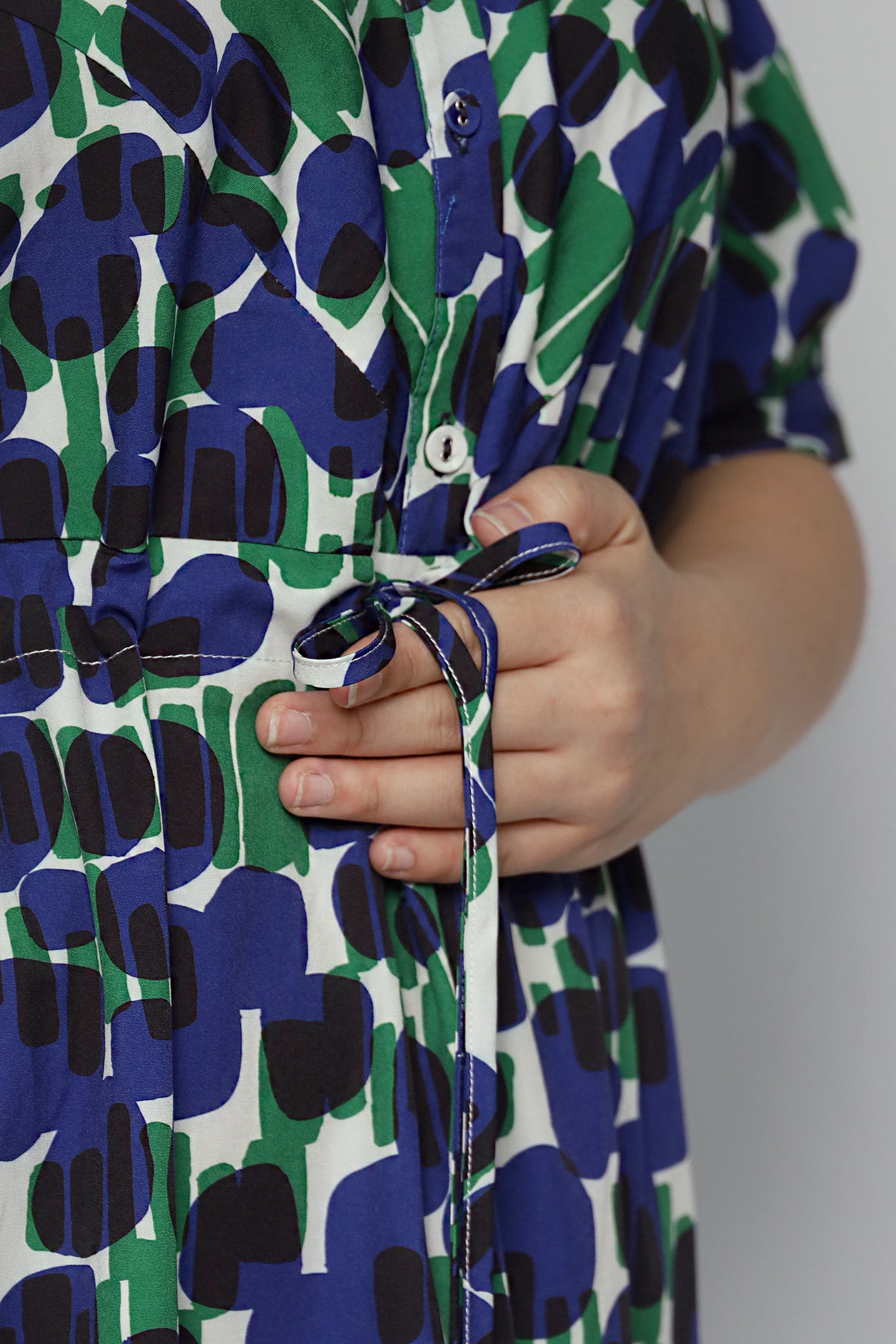 Linda Dress in Indigo Mosaic