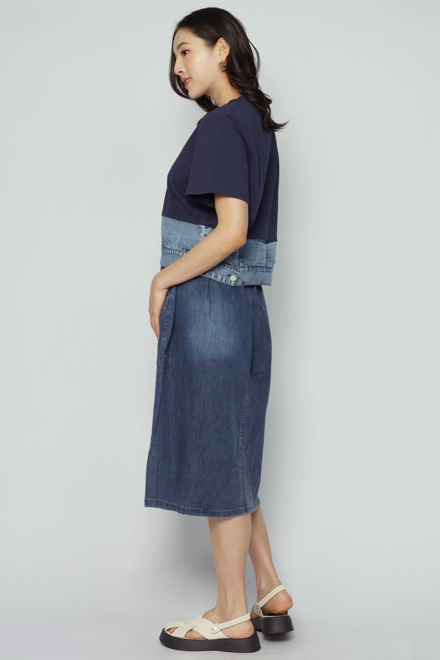 Ling Top in Blue Denim