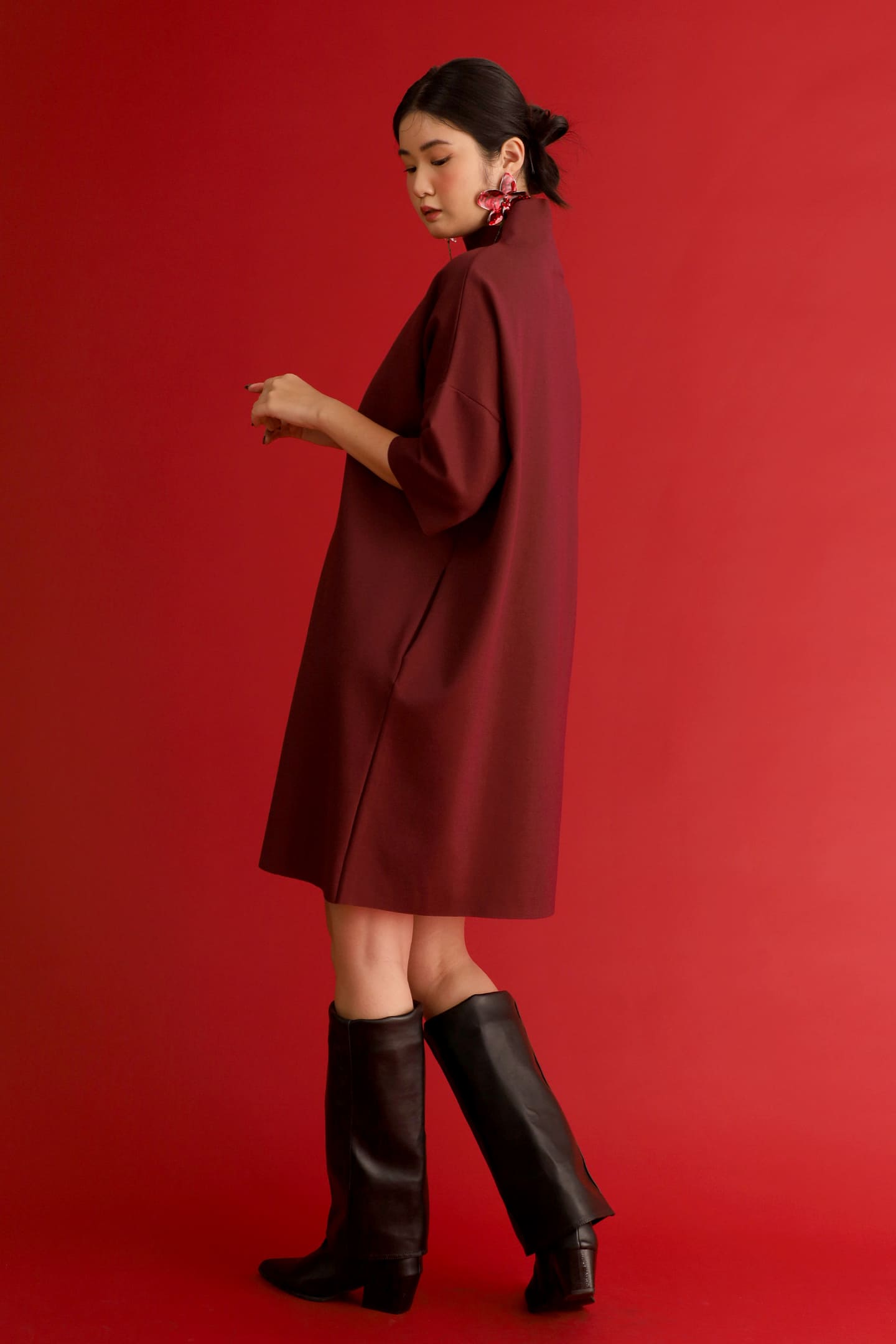 CHOSEN - Lunar Dress in Burgundy