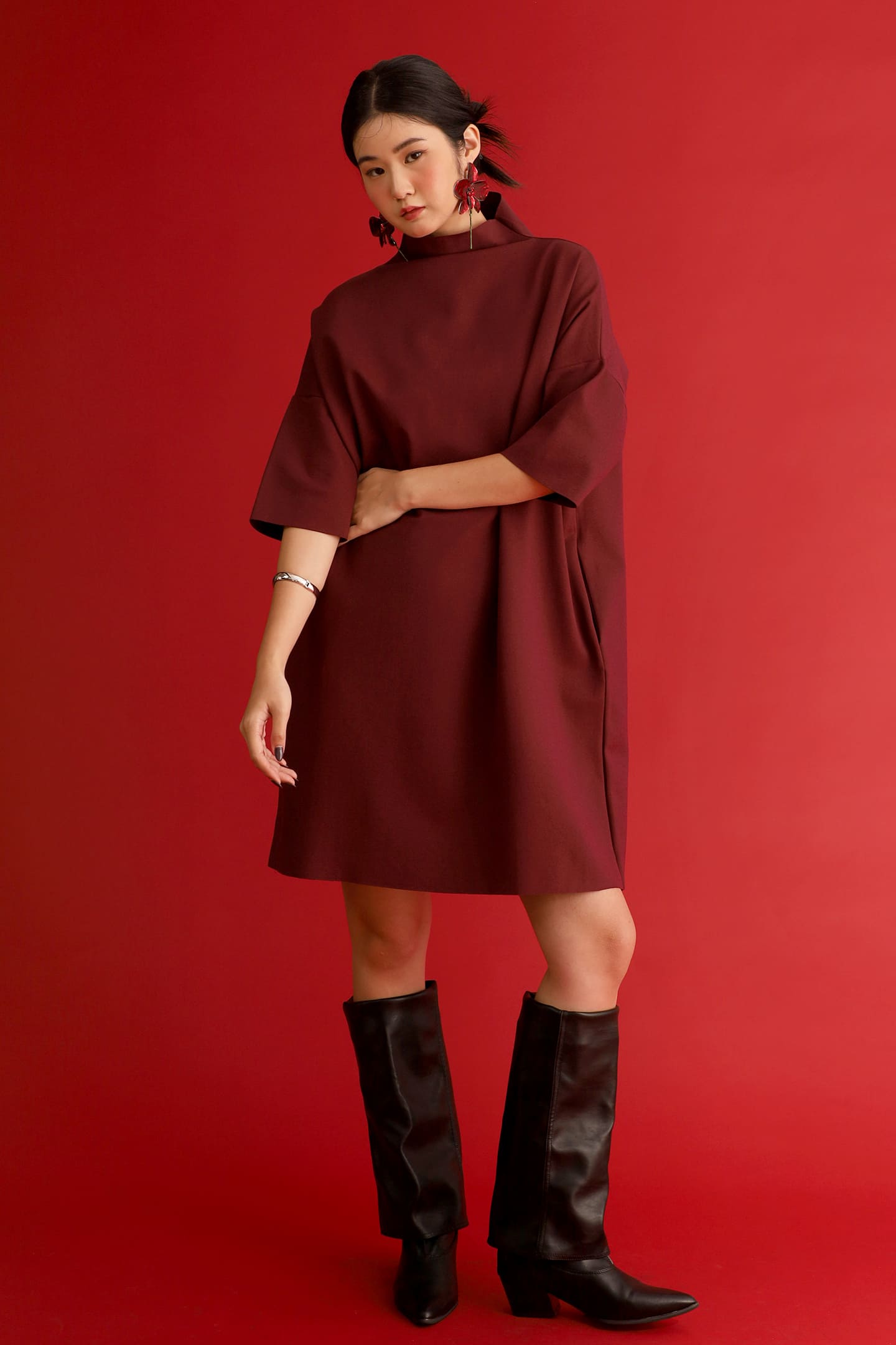 CHOSEN - Lunar Dress in Burgundy