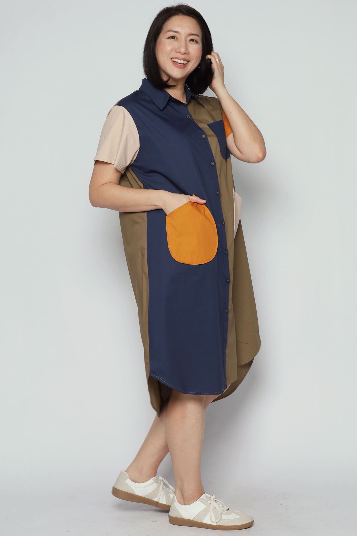 Backorders Lunara Colourful Pocket Shirt Dress