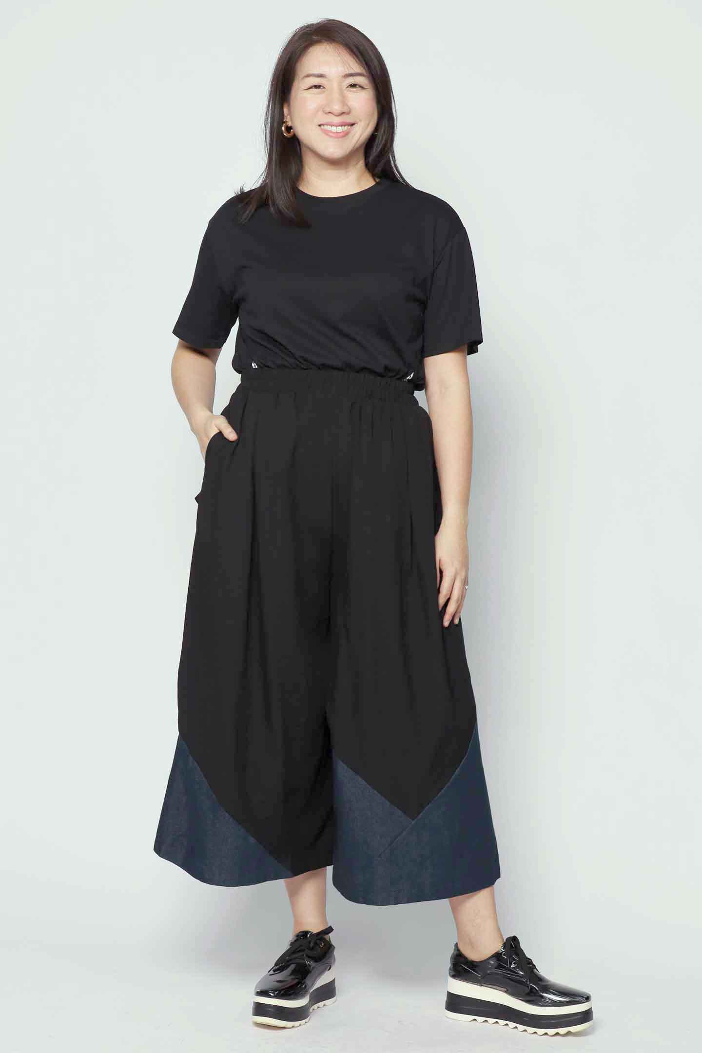 Maddox Culottes in Black Denim