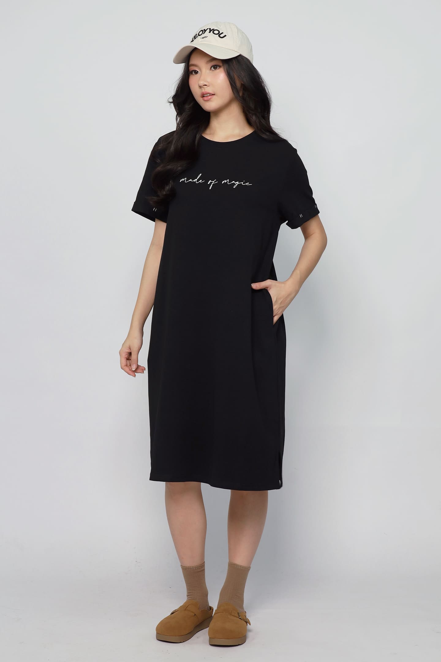 JOY - Made of Magic Tee Dress in Black