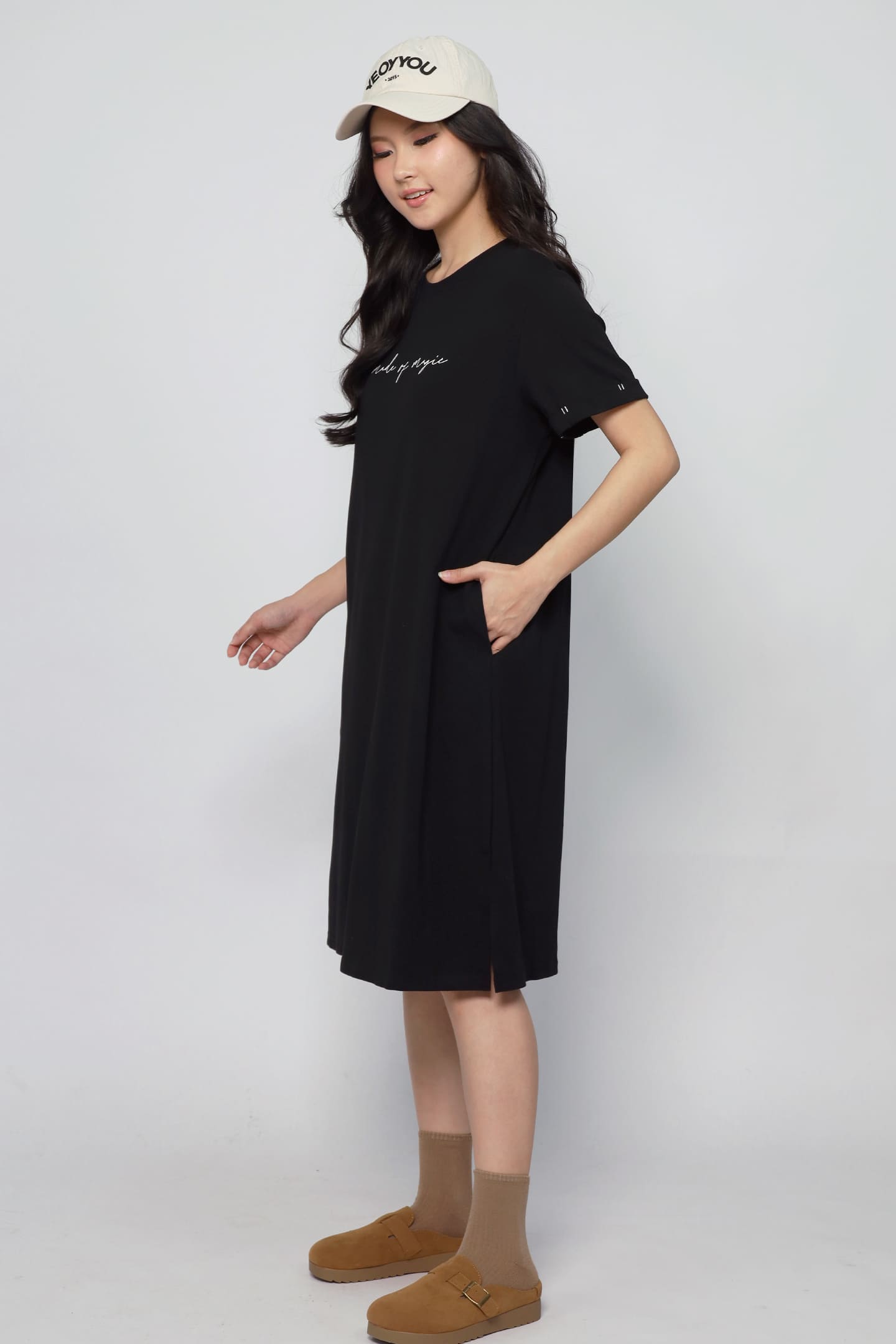 JOY - Made of Magic Tee Dress in Black
