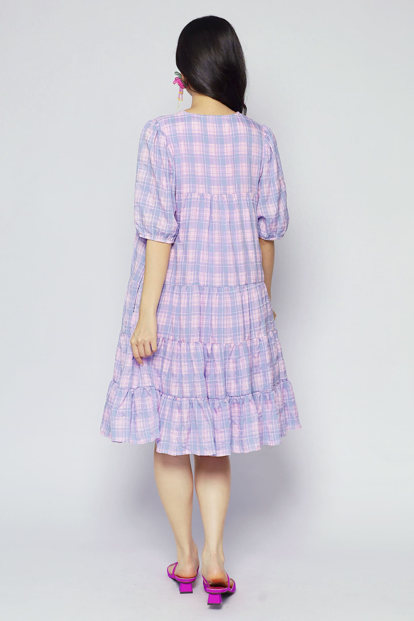 Melbourne Dress in Lavender Plaid