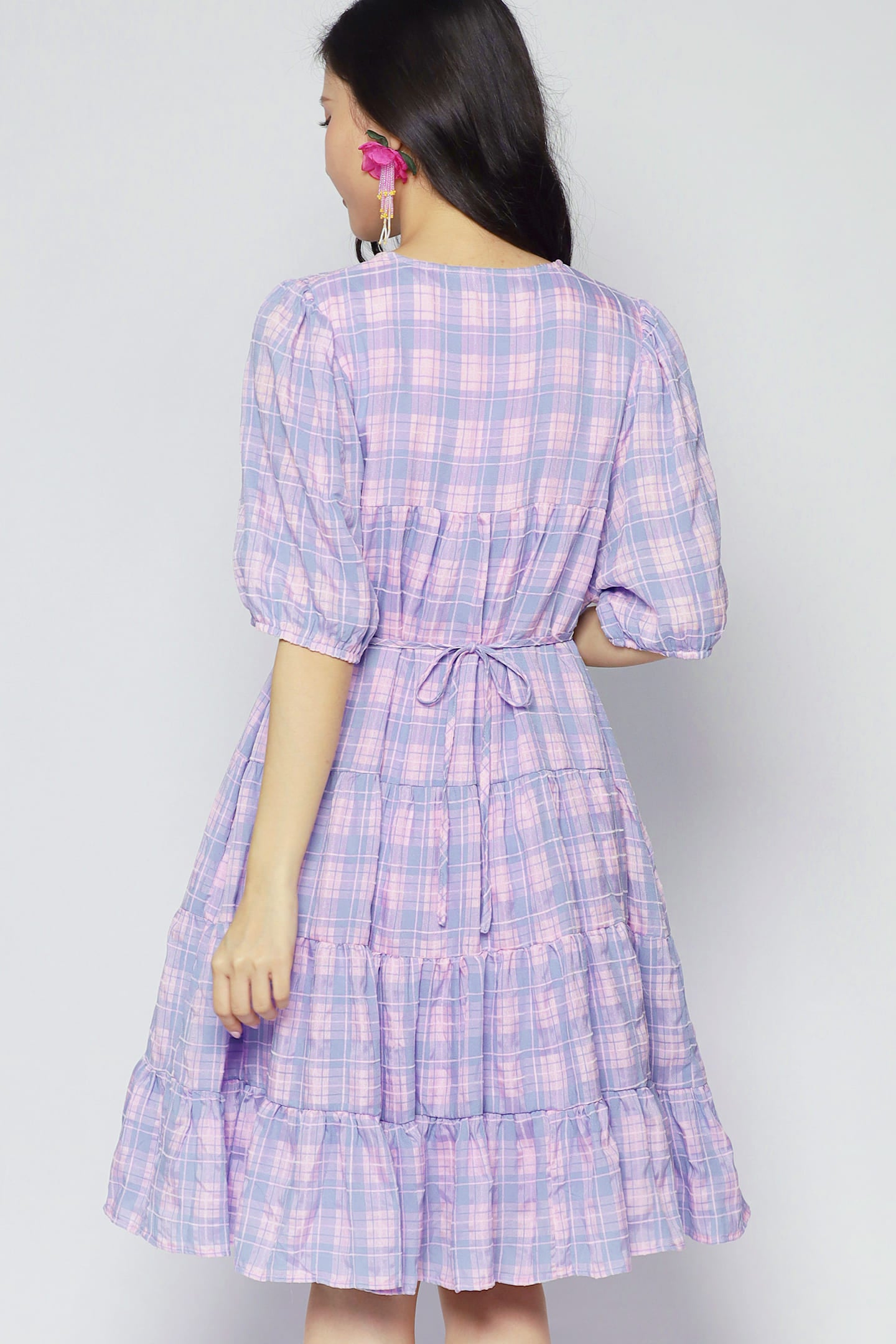 Melbourne Dress in Lavender Plaid