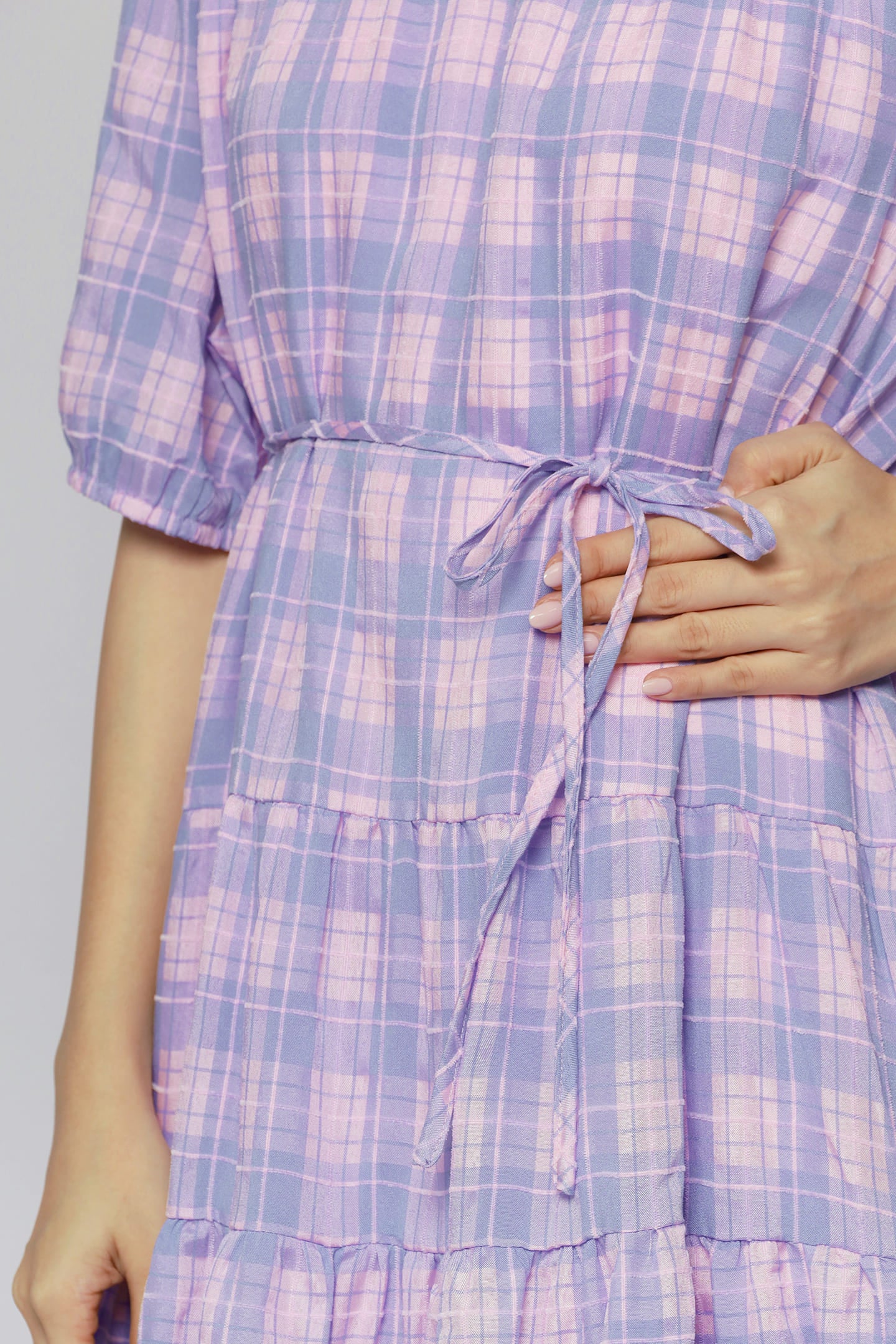 Melbourne Dress in Lavender Plaid