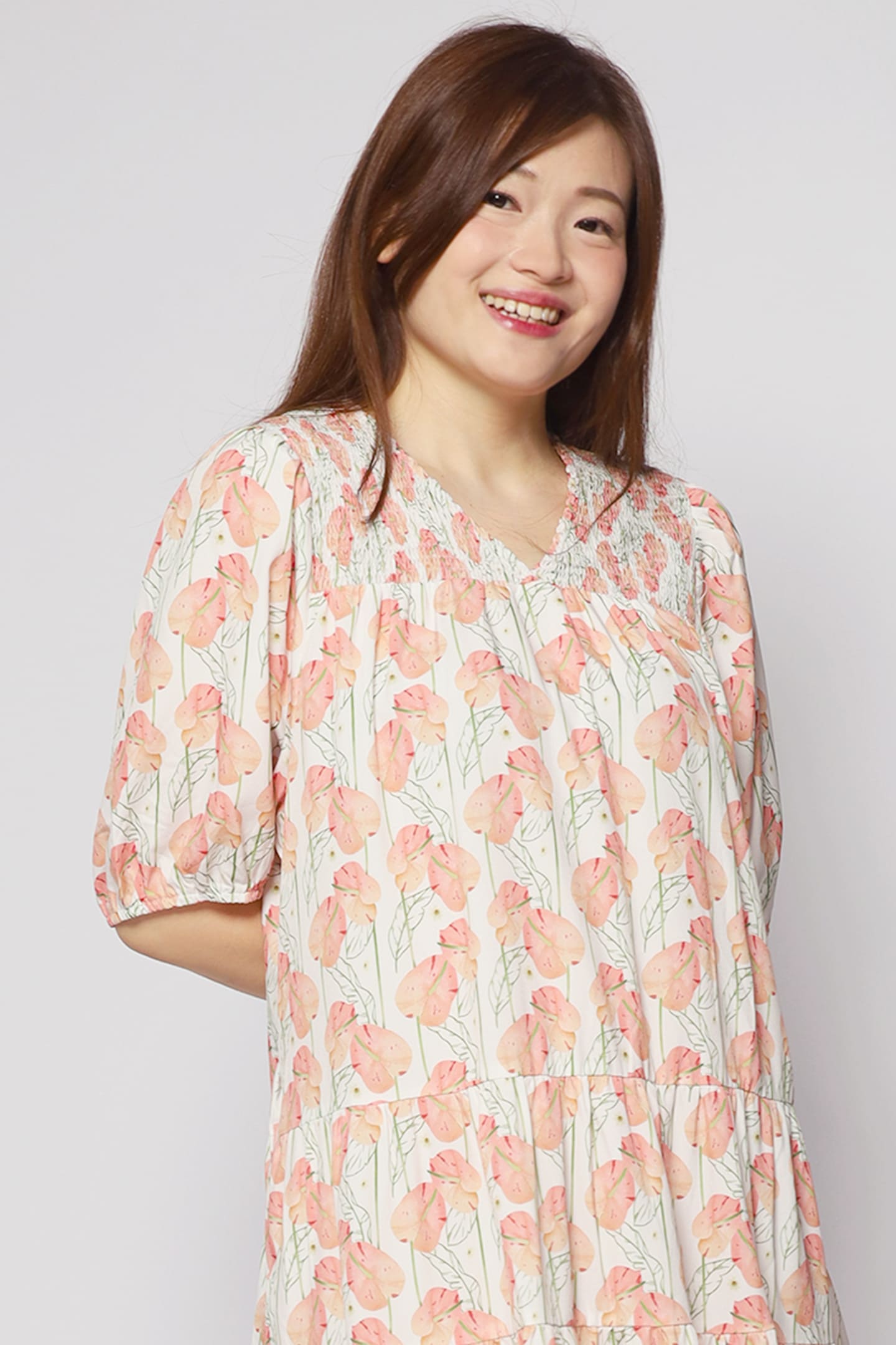 Melbourne Dress in Peach Spring