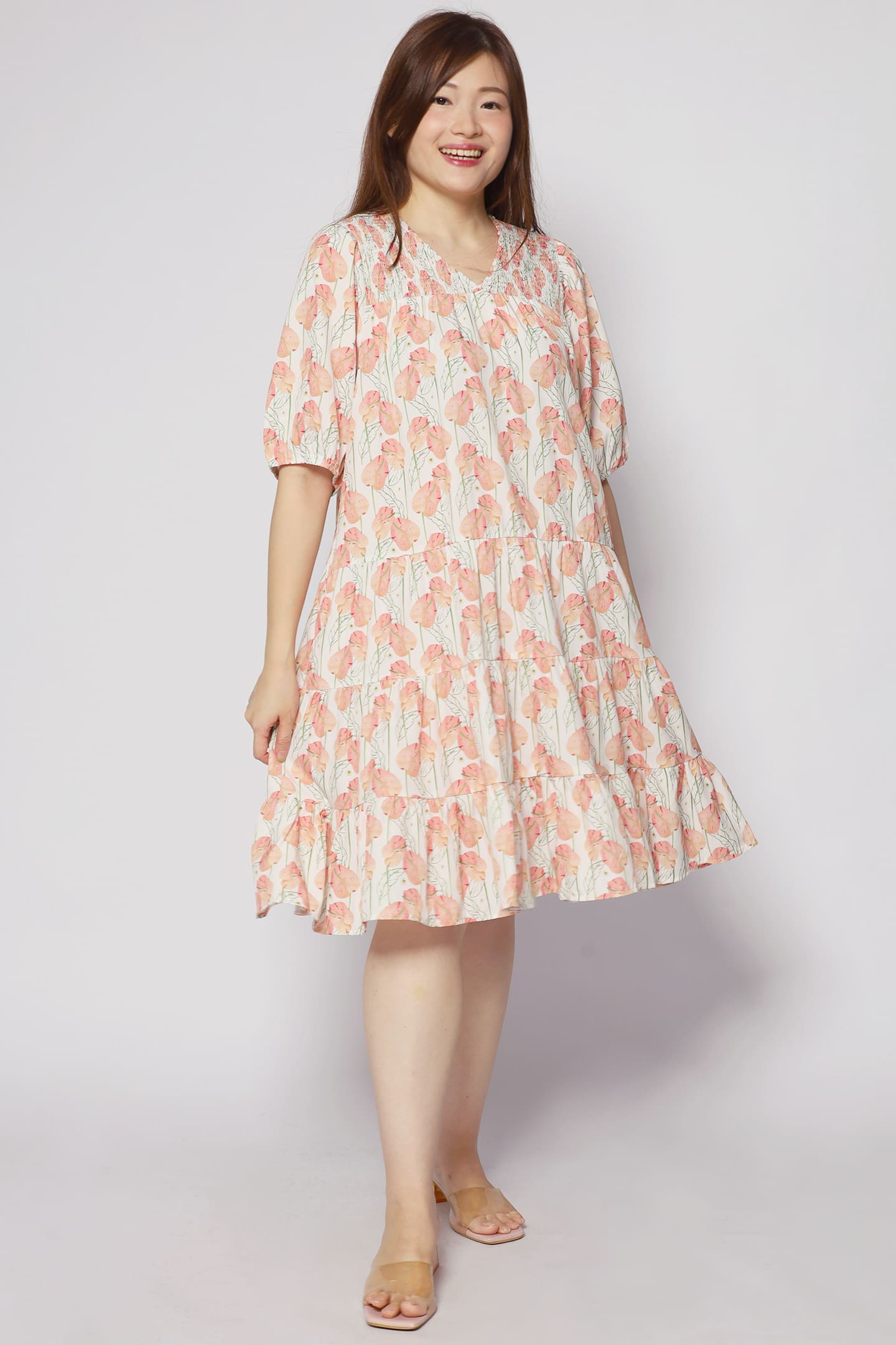 Melbourne Dress in Peach Spring