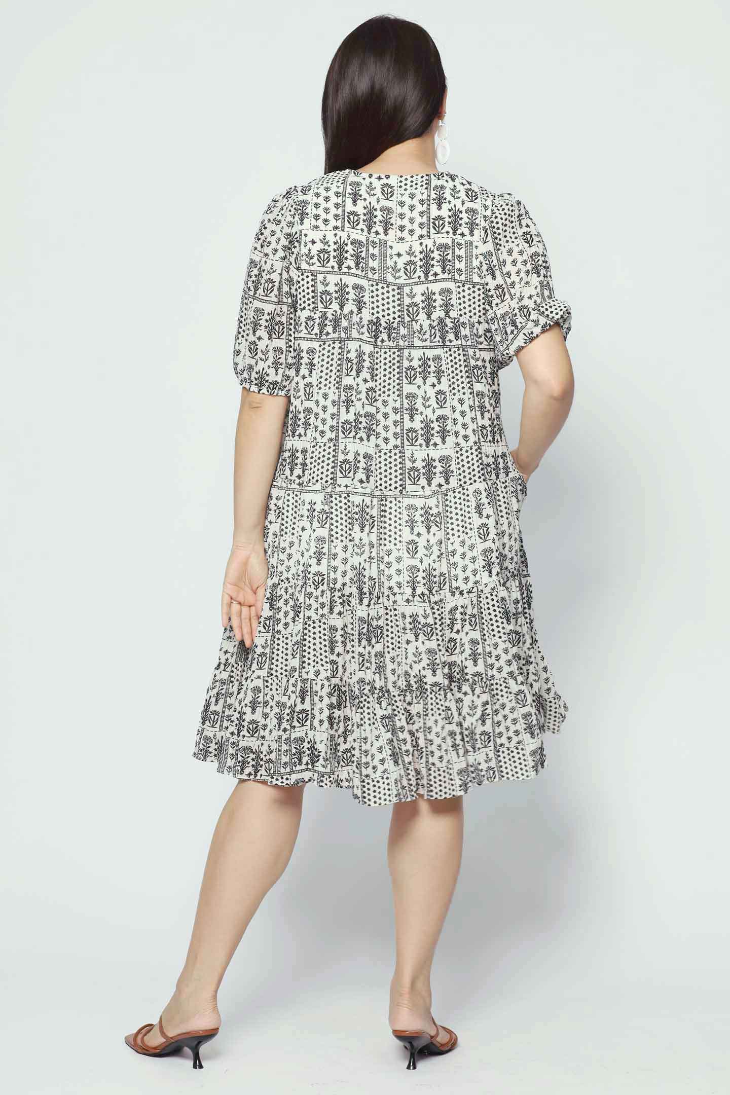 Melbourne Dress in Spring Blocks