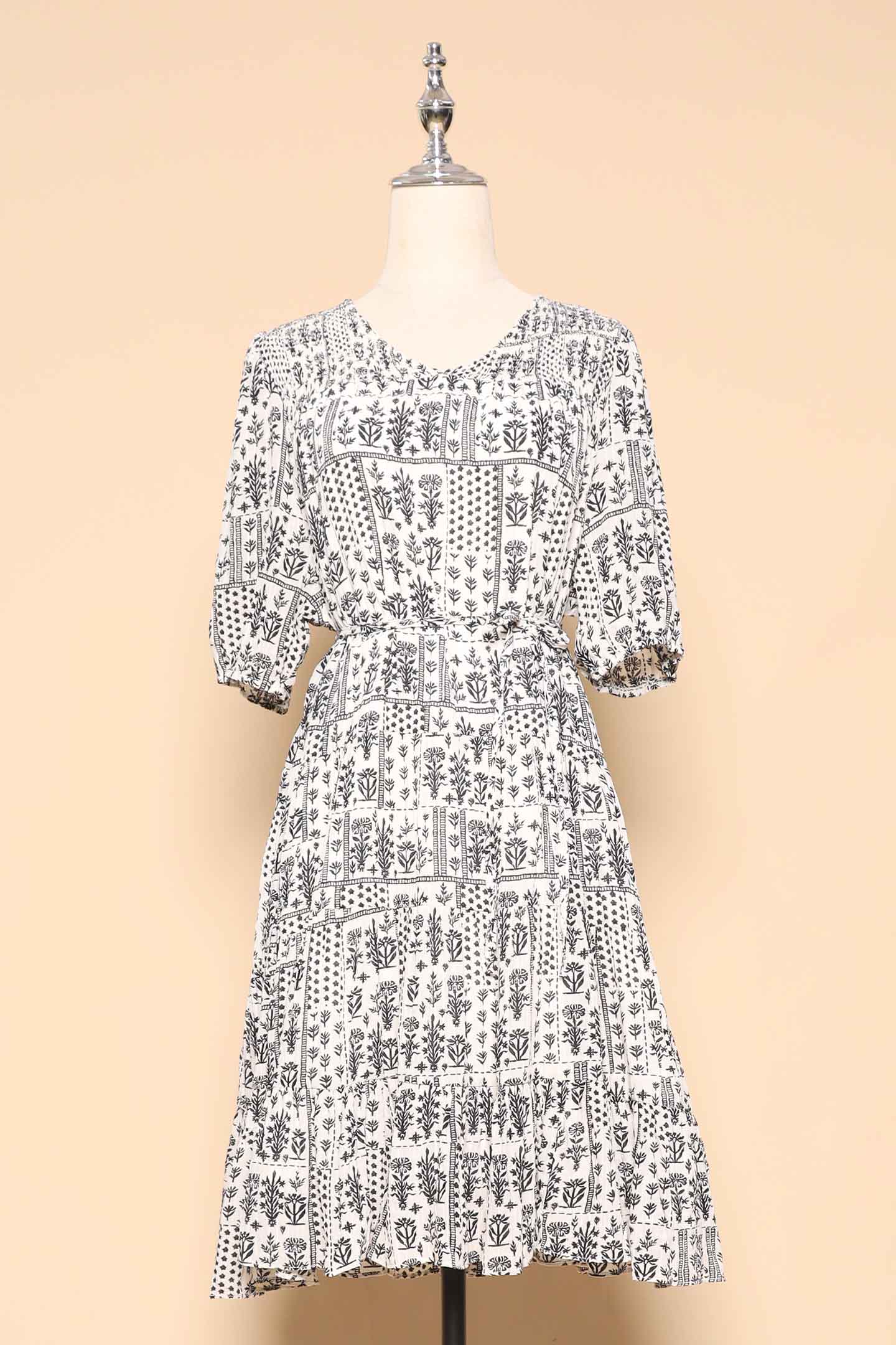 PO - Melbourne Dress in Spring Blocks