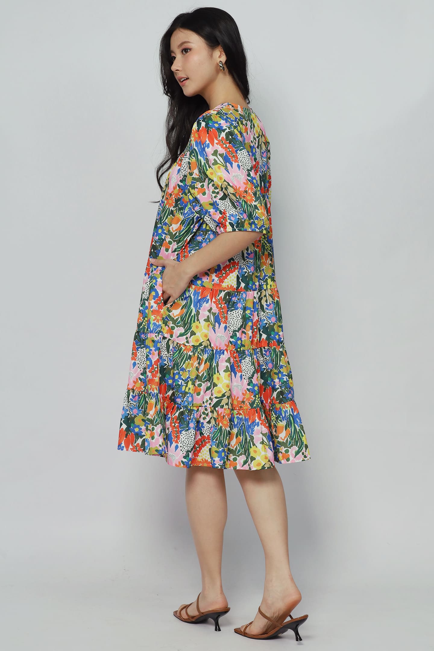 Melbourne Dress in Sunset Marigold