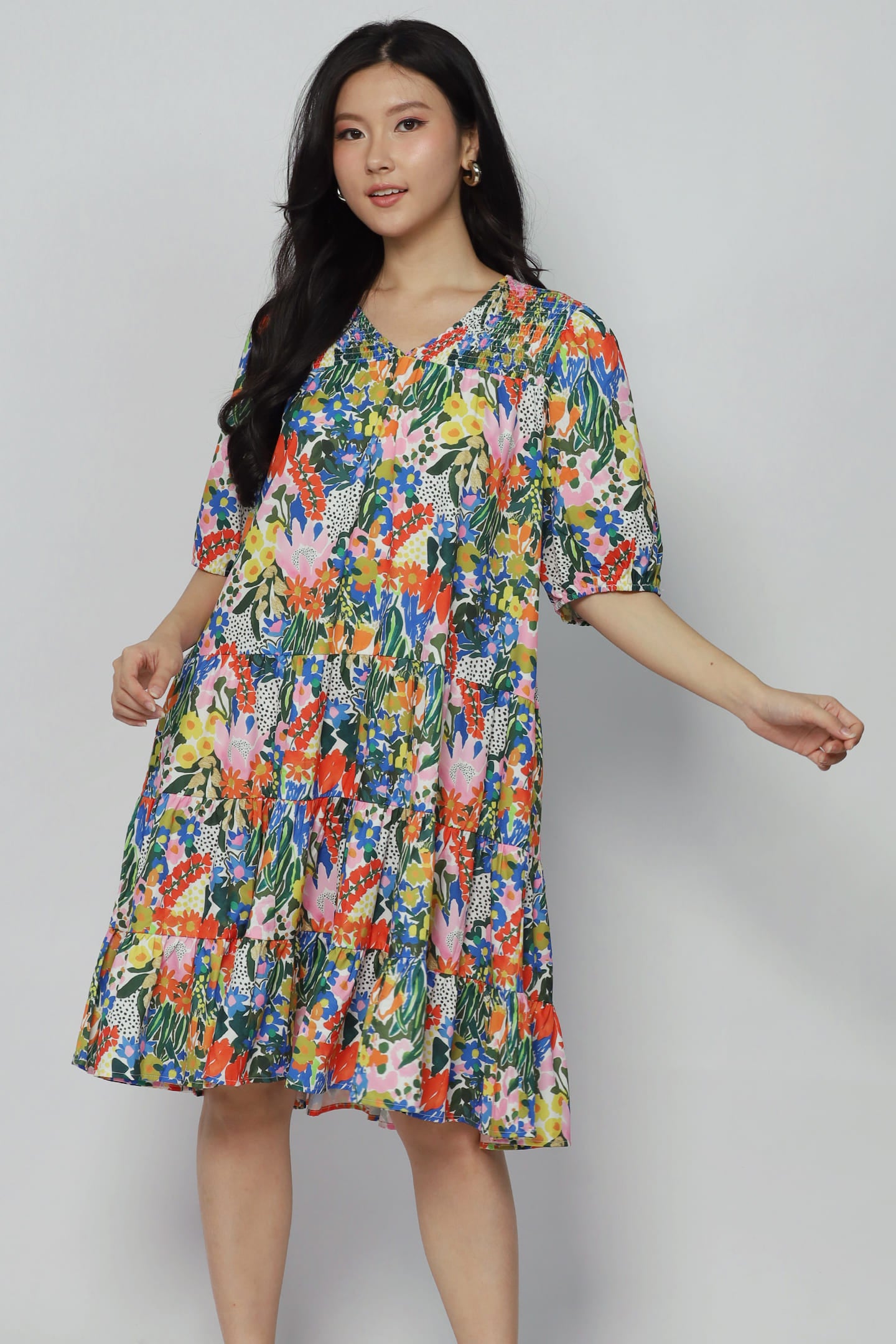 Melbourne Dress in Sunset Marigold