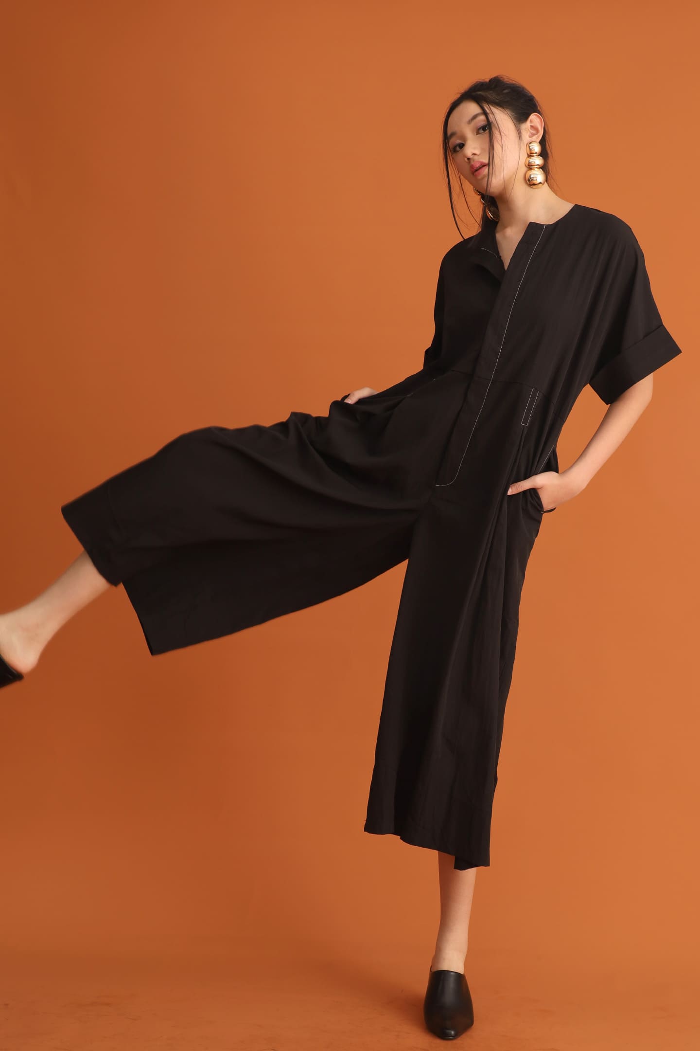 CHOSEN - Melodie Trimming Jumpsuit in Black