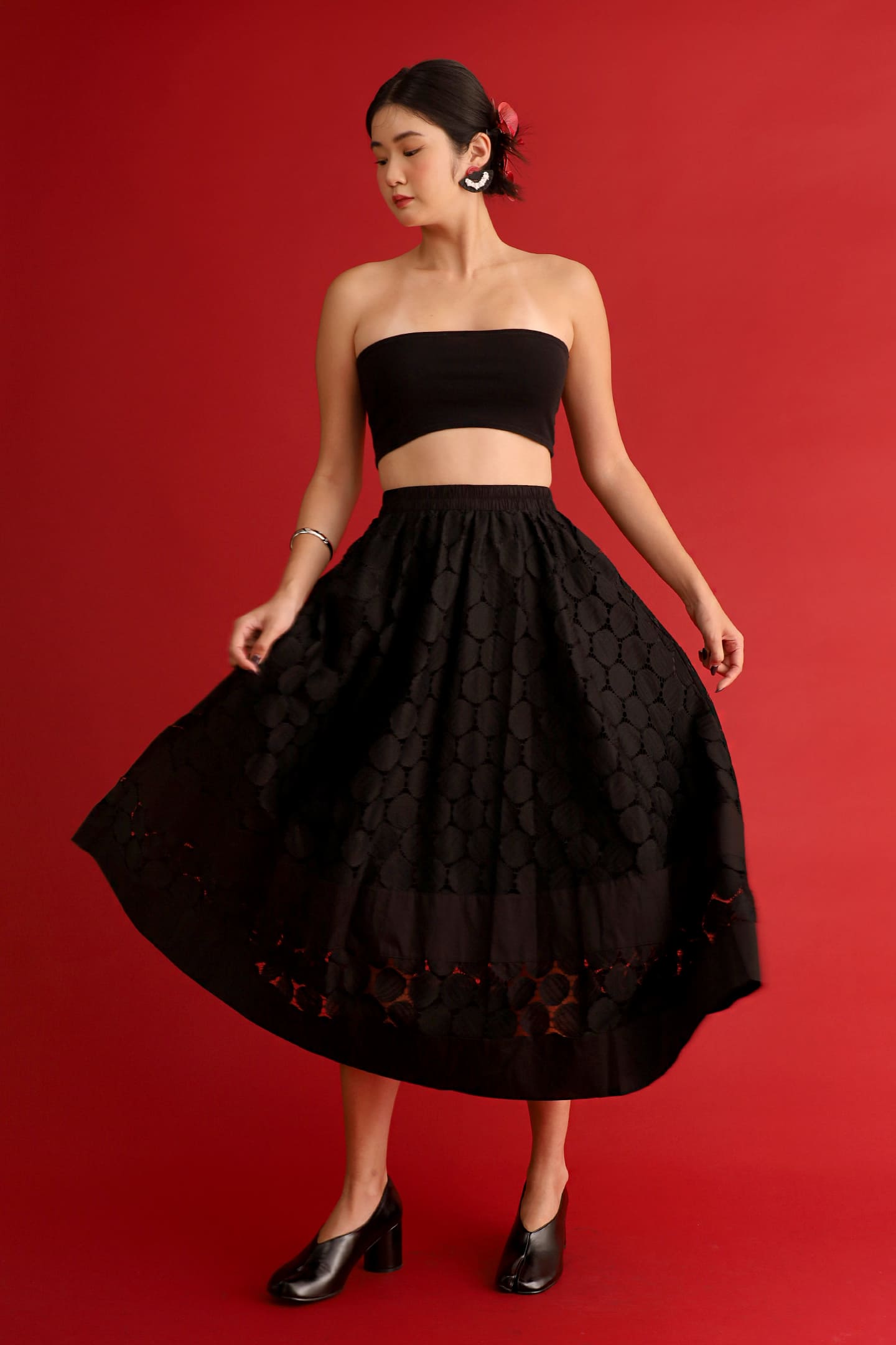 CHOSEN - Midnight Lace Skirt in Black