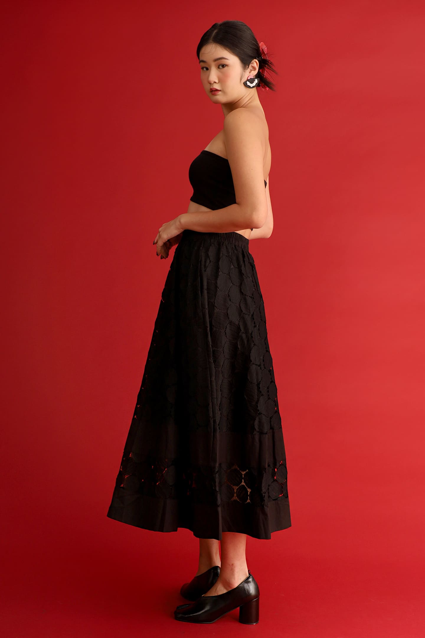 CHOSEN - Midnight Lace Skirt in Black