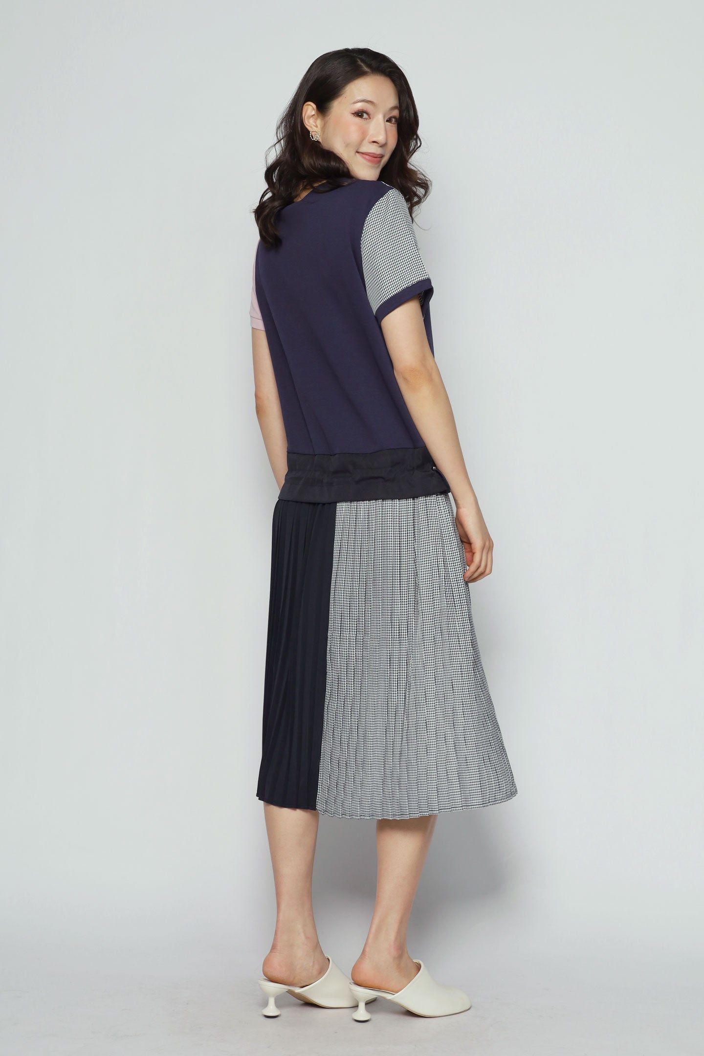 Miguel Colourblock Dress in Pink