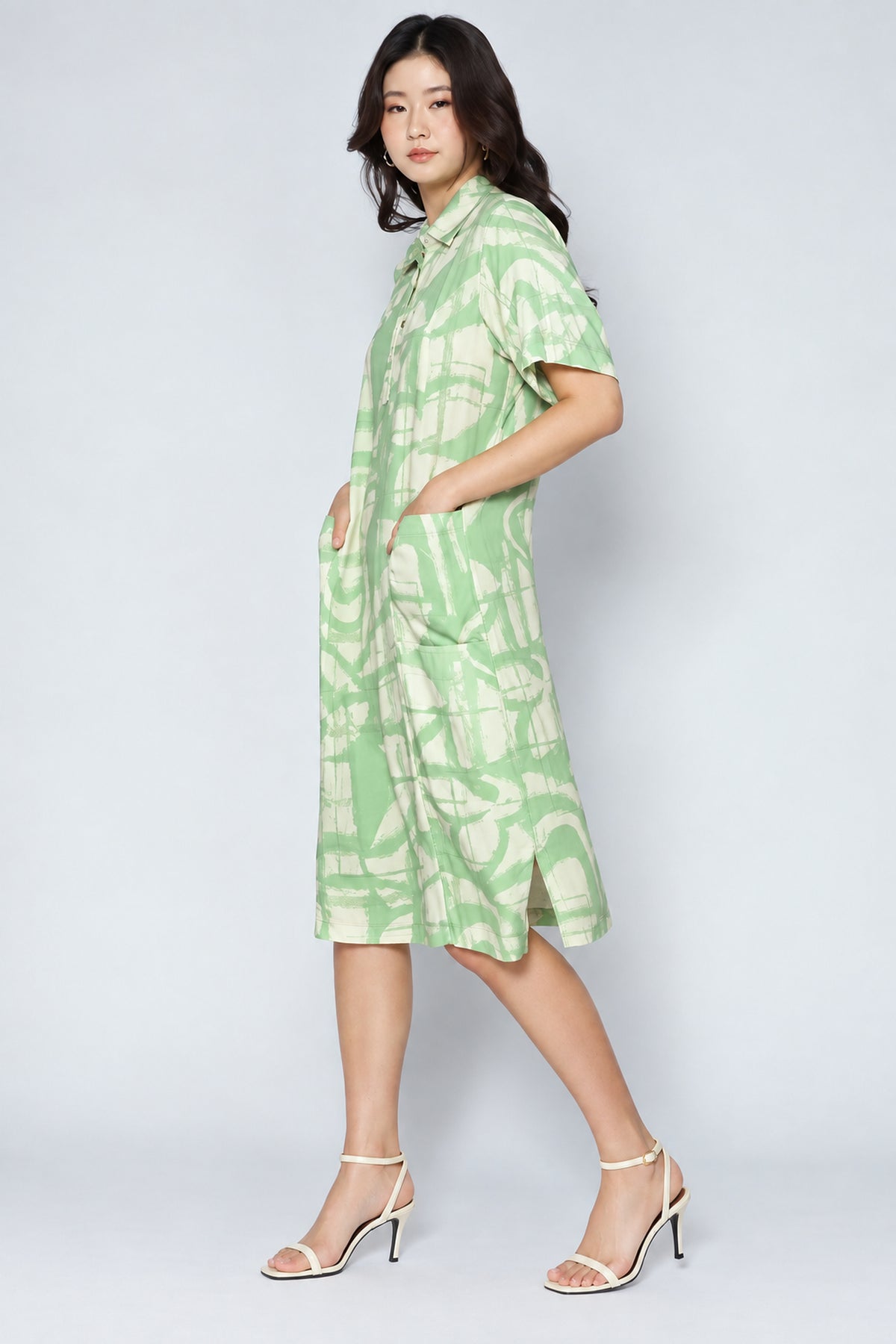 Kona Dress in Sage Strokes