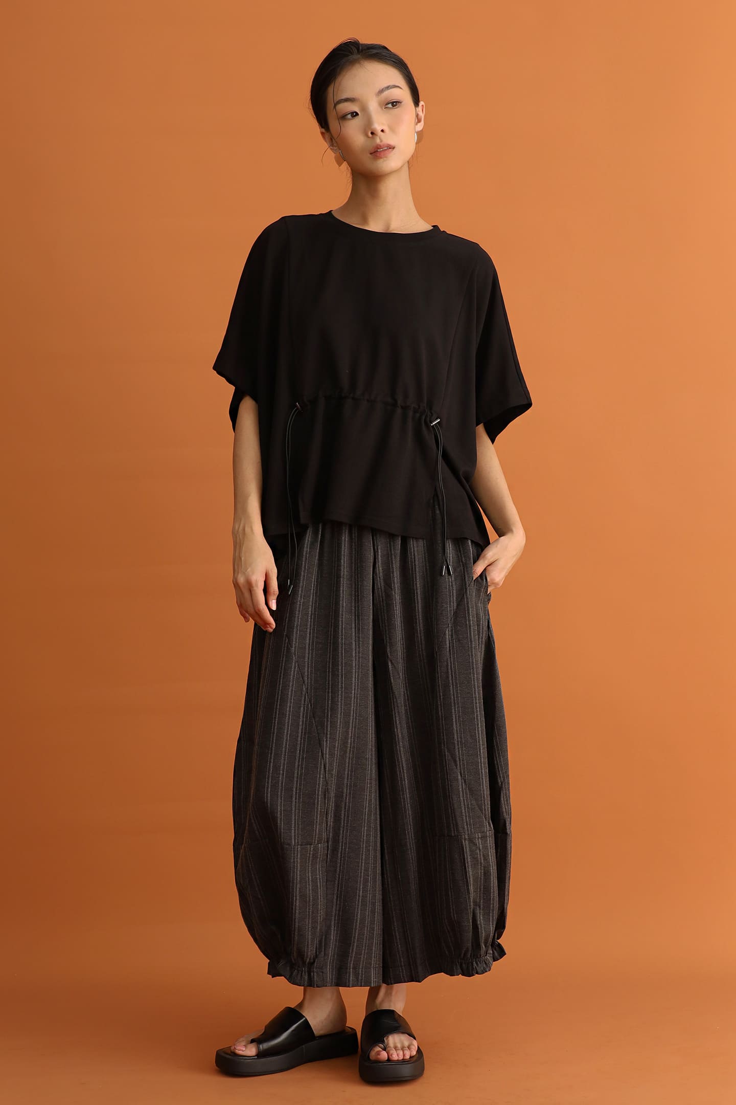 CHOSEN - Mio Drawstring Top in Black