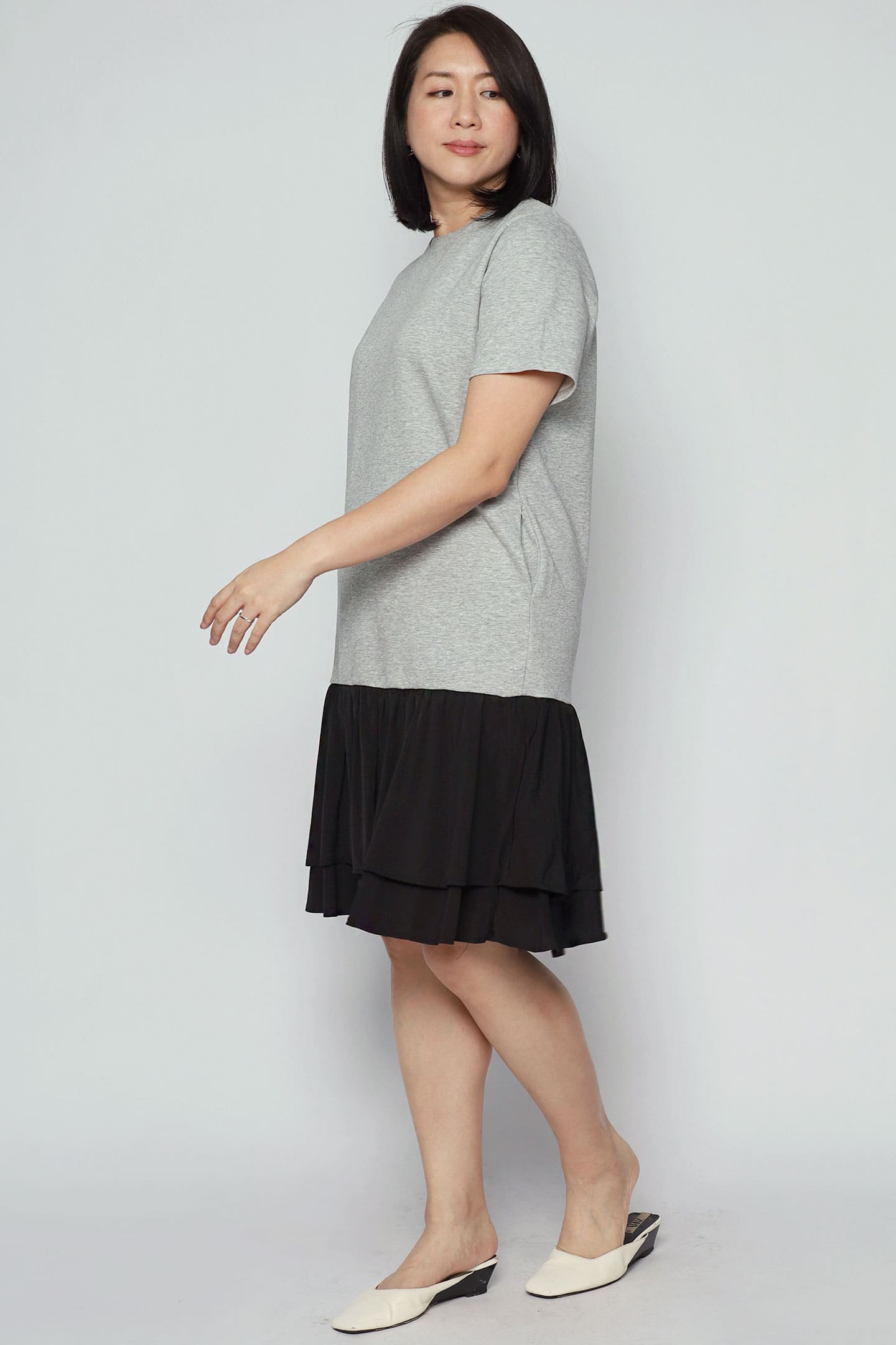 Mira Colourblock Dress in Grey