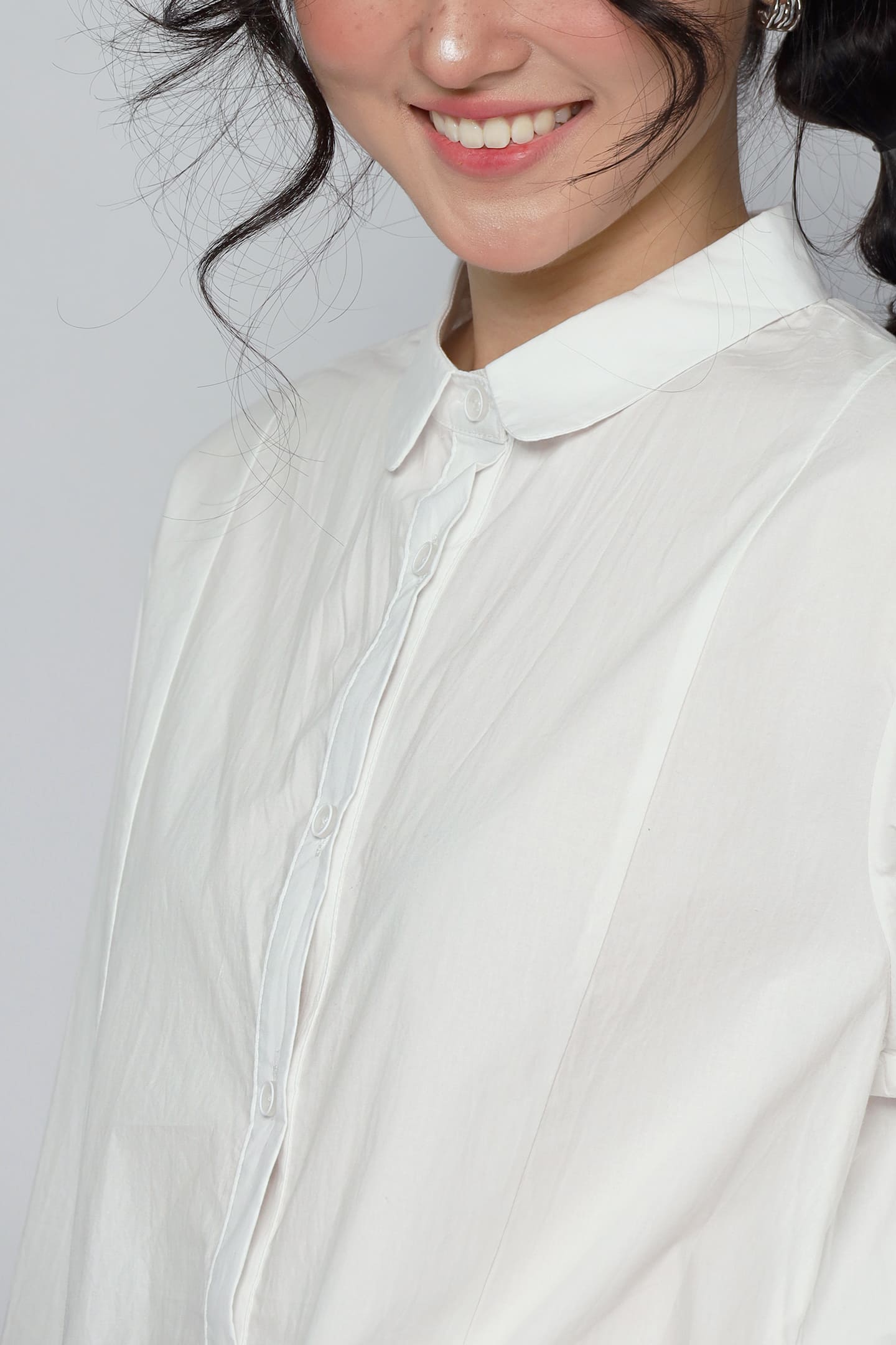 JOY - Miro Scallop Top in White