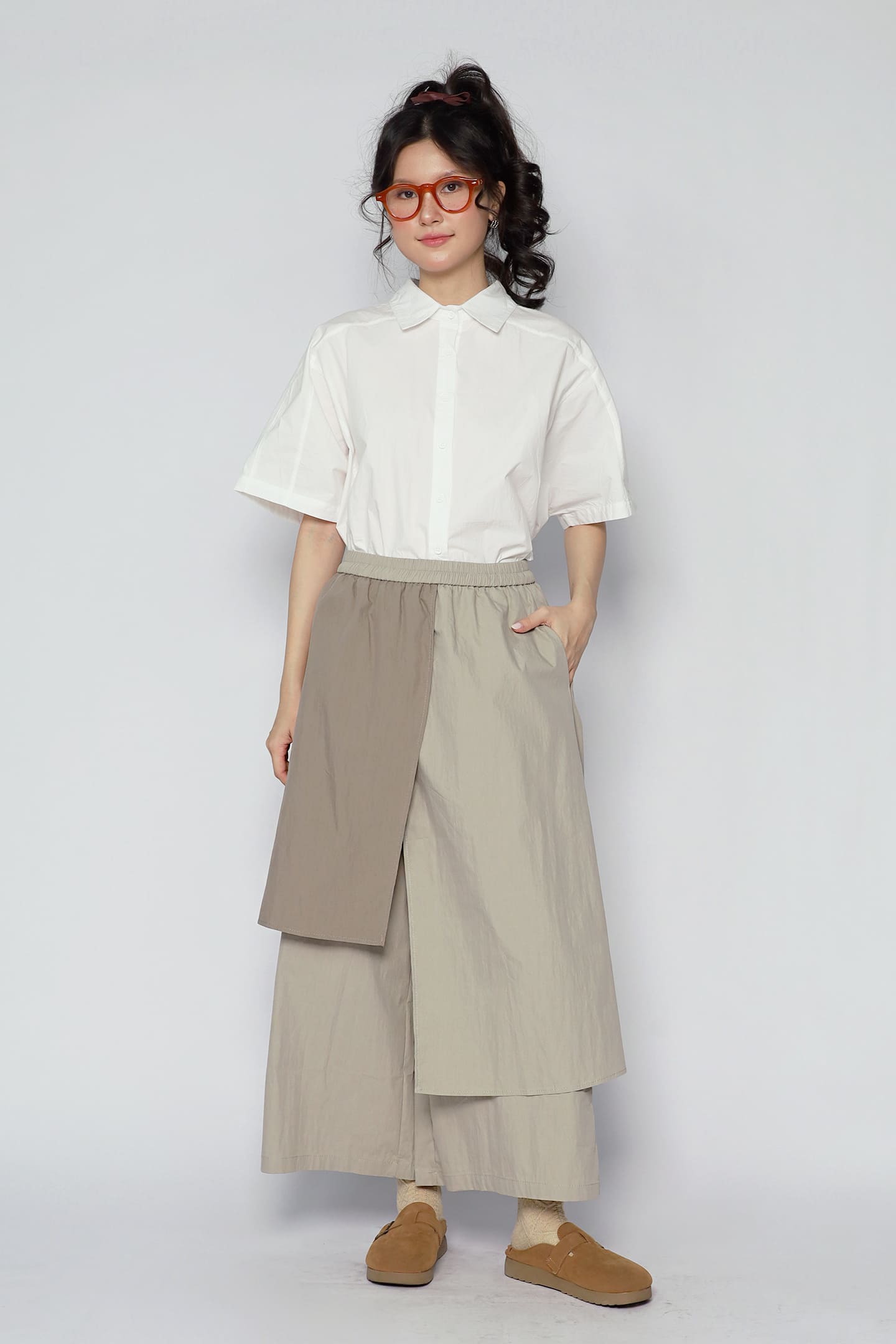 JOY - Mode Foldover Pants in Khaki