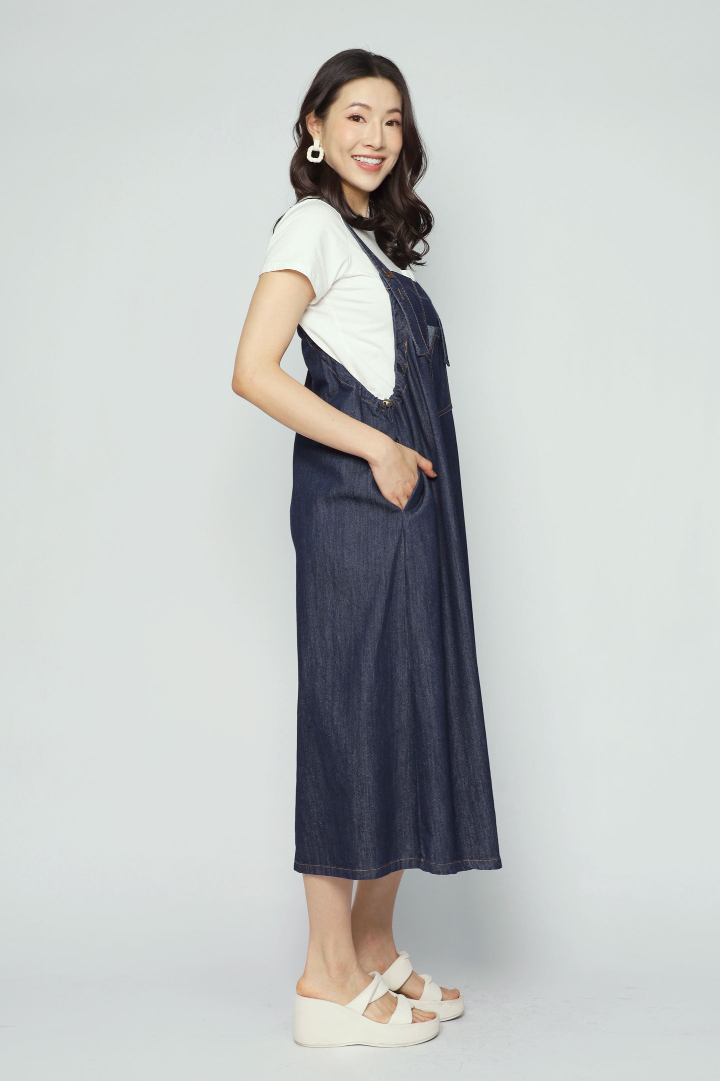 Backorders Mohana Denim Pinafore Dress