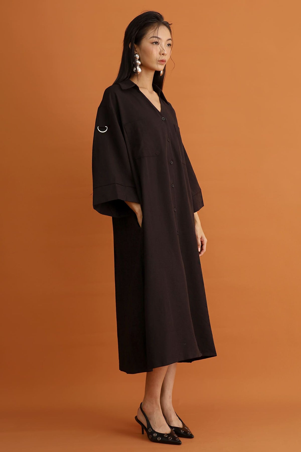 CHOSEN - Monaco Trench Coat Dress in Black