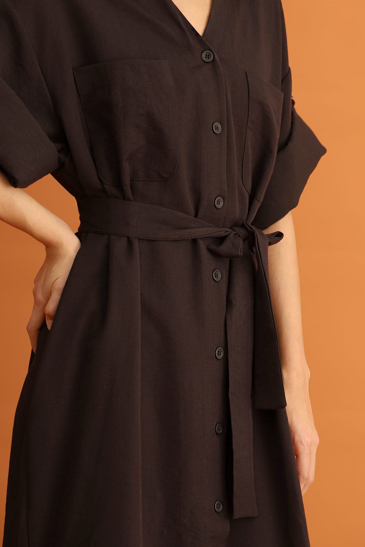 CHOSEN - Monaco Trench Coat Dress in Black