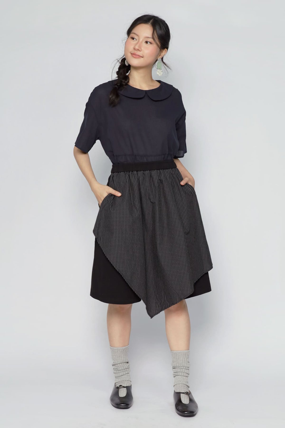 JOY - Monica Foldover Checkered Skort