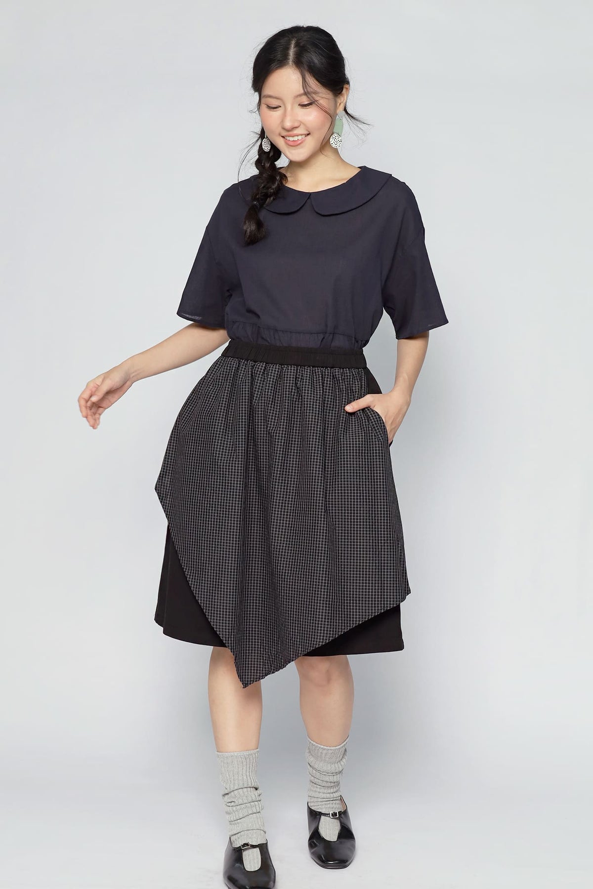 JOY - Monica Foldover Checkered Skort