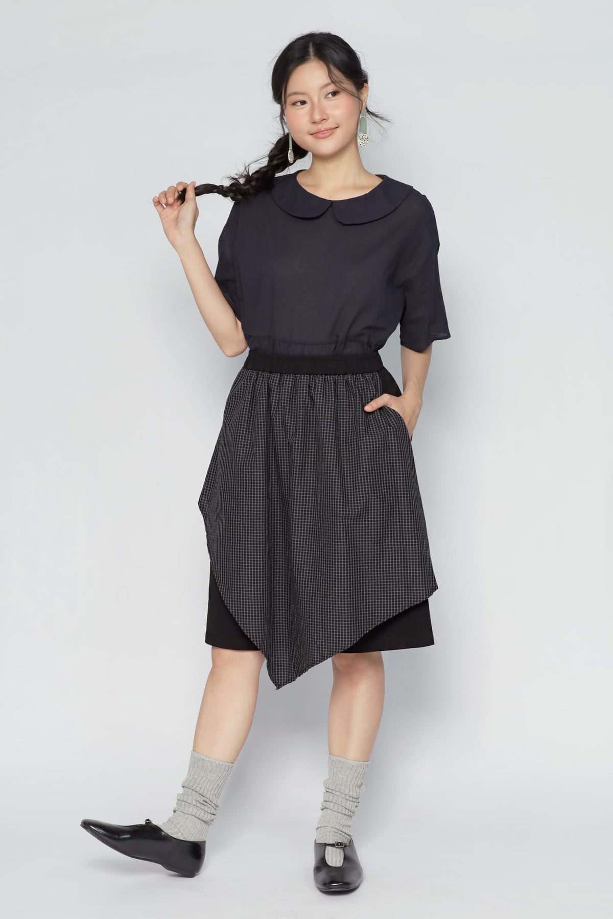 JOY - Monica Foldover Checkered Skort