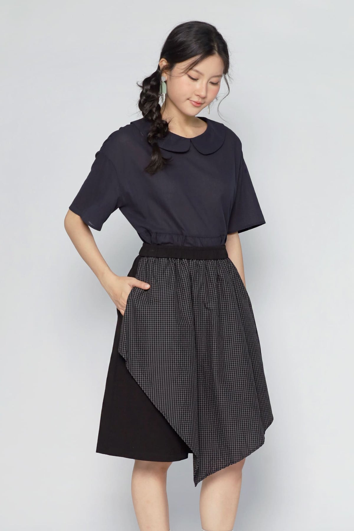 JOY - Monica Foldover Checkered Skort
