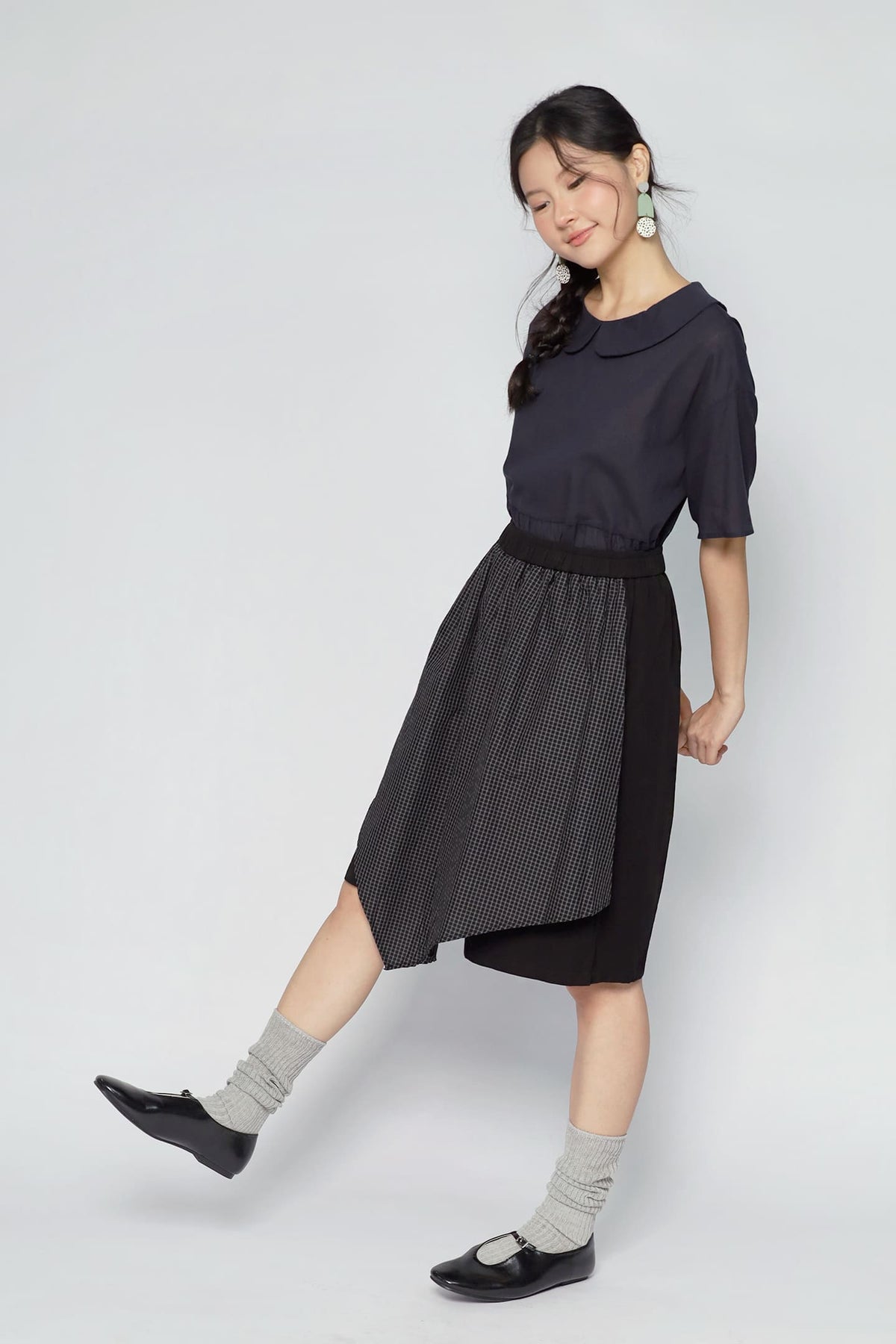 JOY - Monica Foldover Checkered Skort