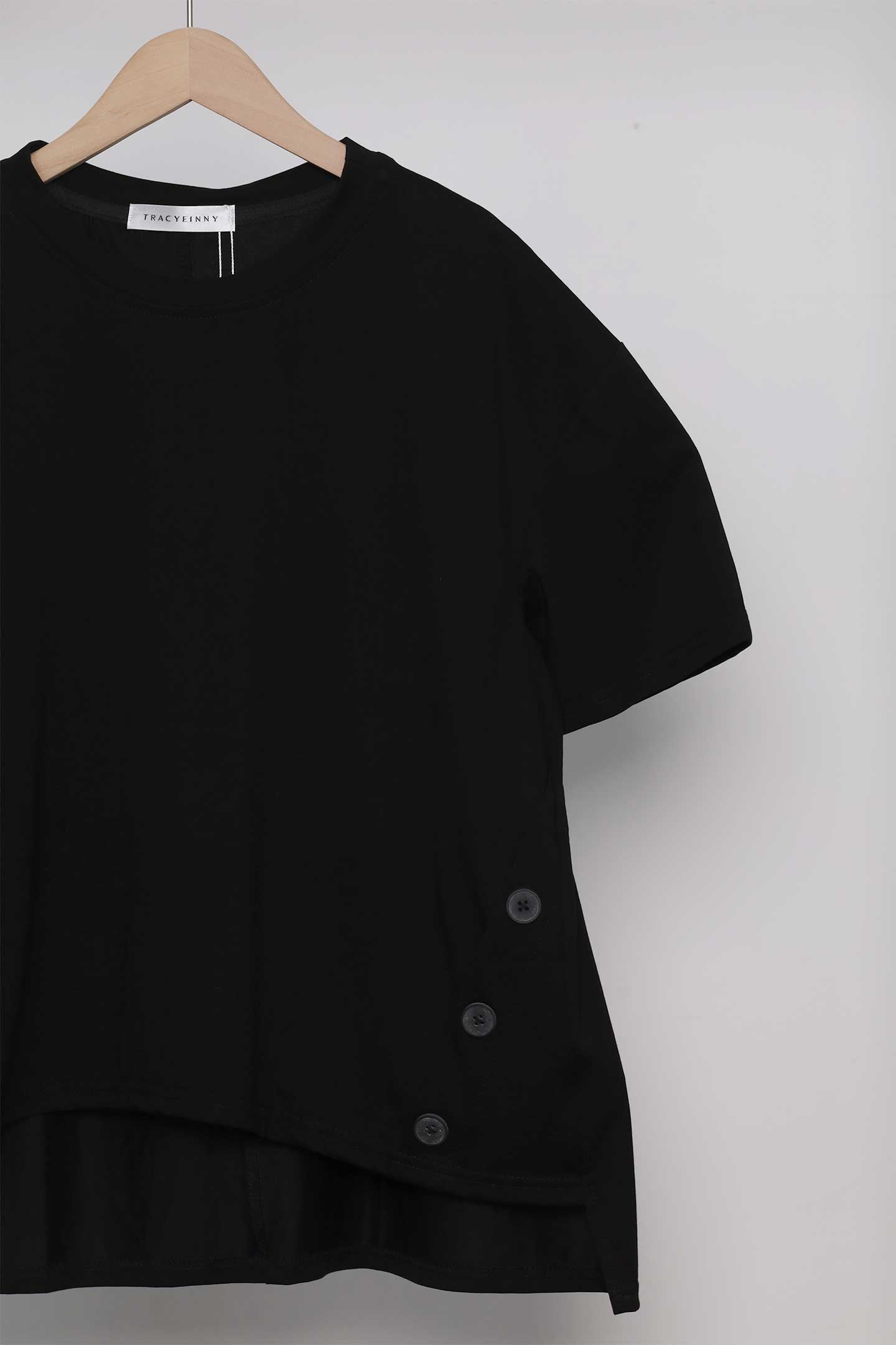 Backorders Easy By TE - Monnie Button Top in Black