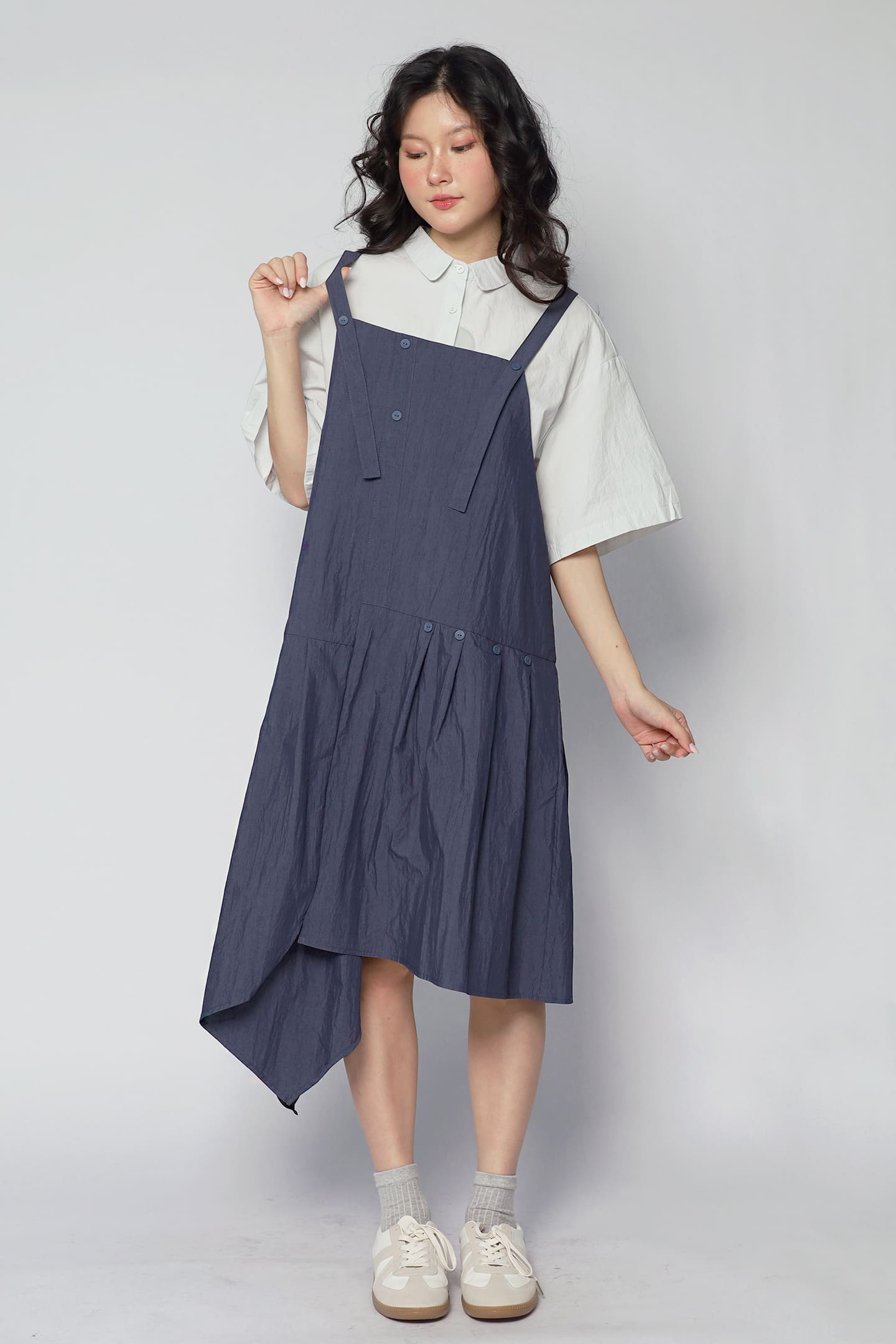 JOY - Moro Pinafore Dress in Blue