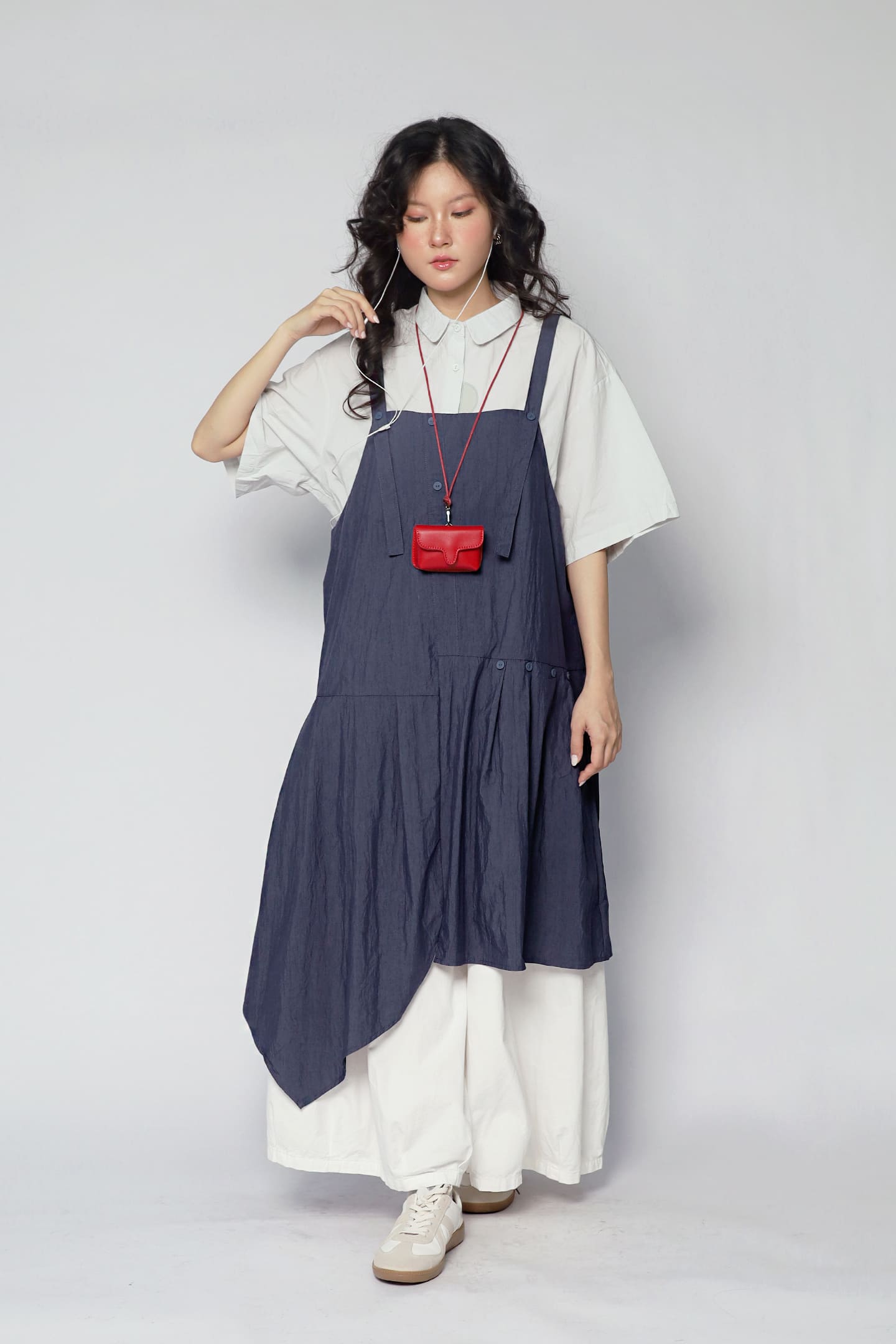JOY - Moro Pinafore Dress in Blue