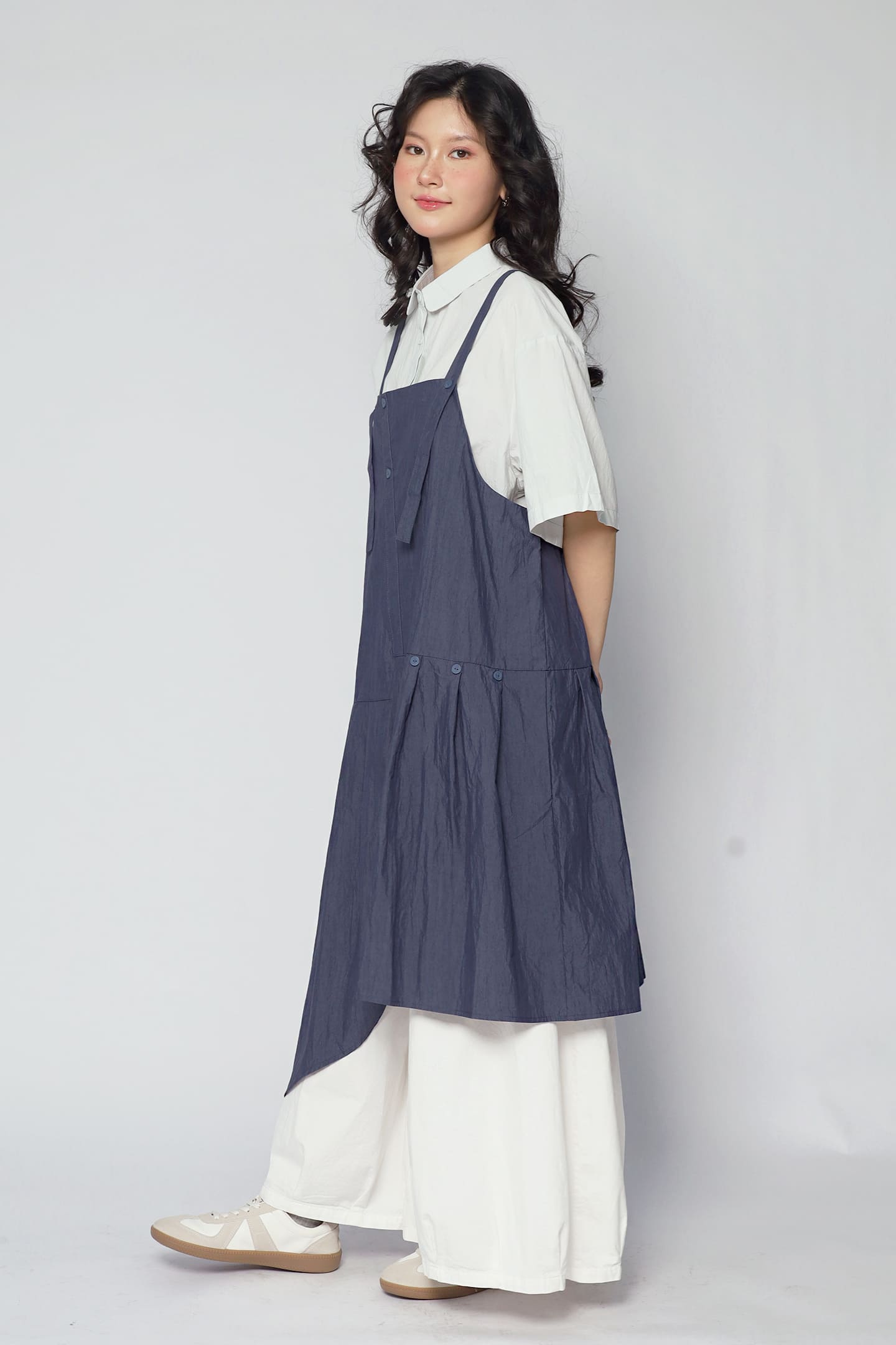 JOY - Moro Pinafore Dress in Blue