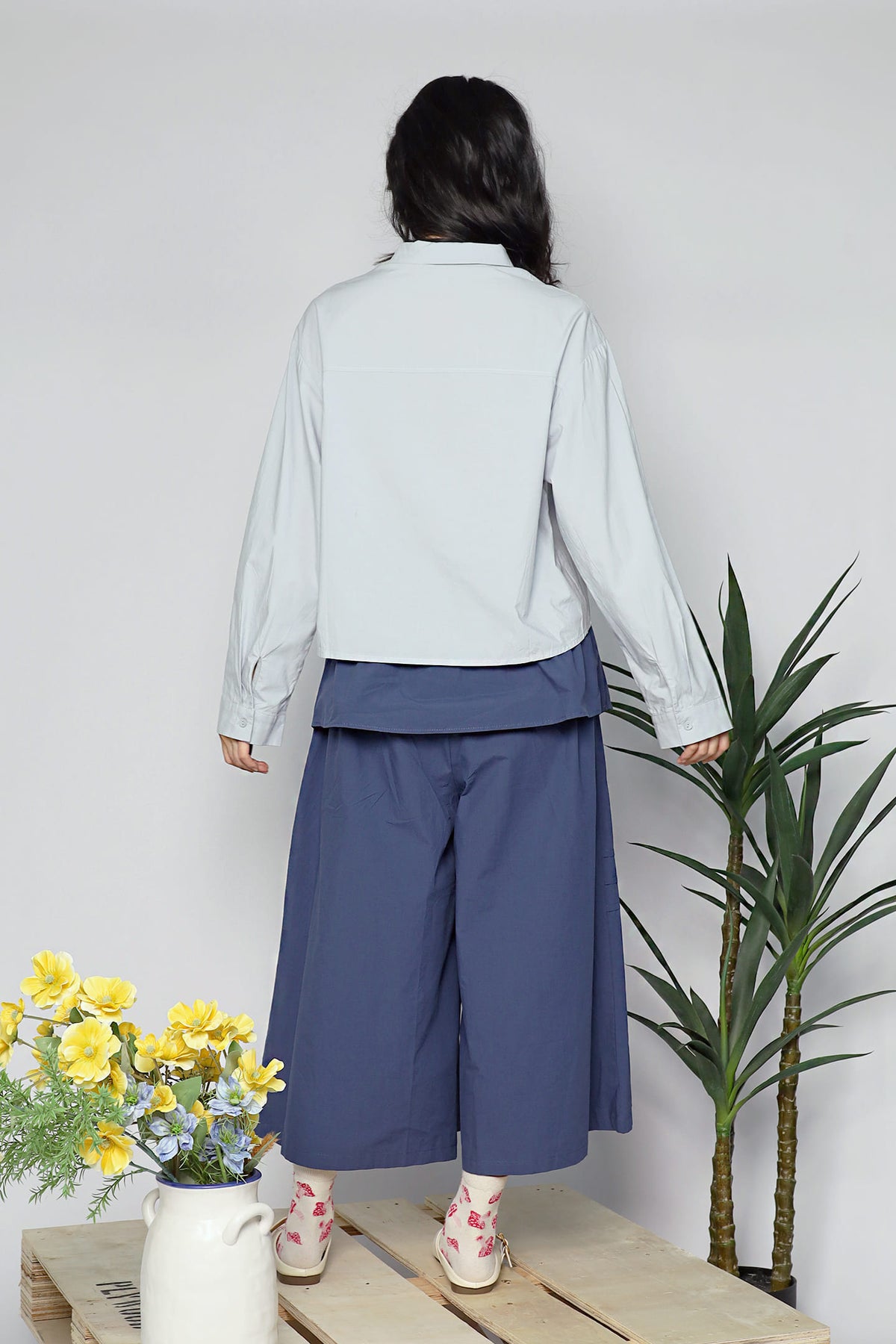 JOY - Mushroom Blouse in Blue